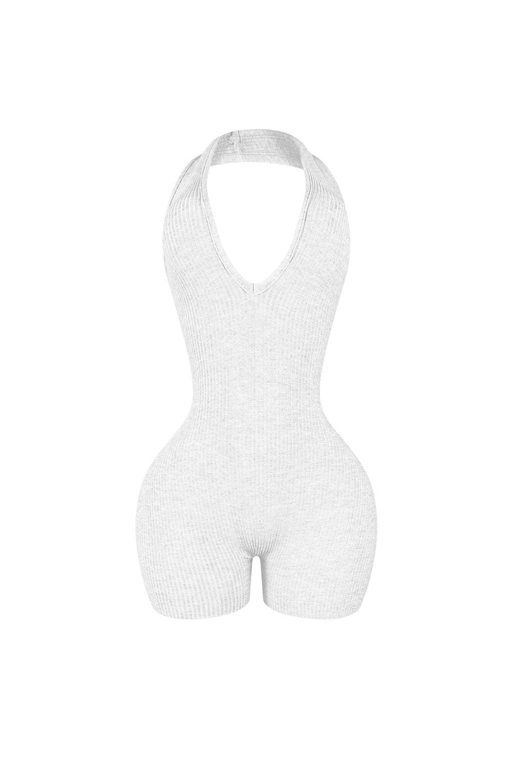 Heading Up Halter Ribbed Knit Romper