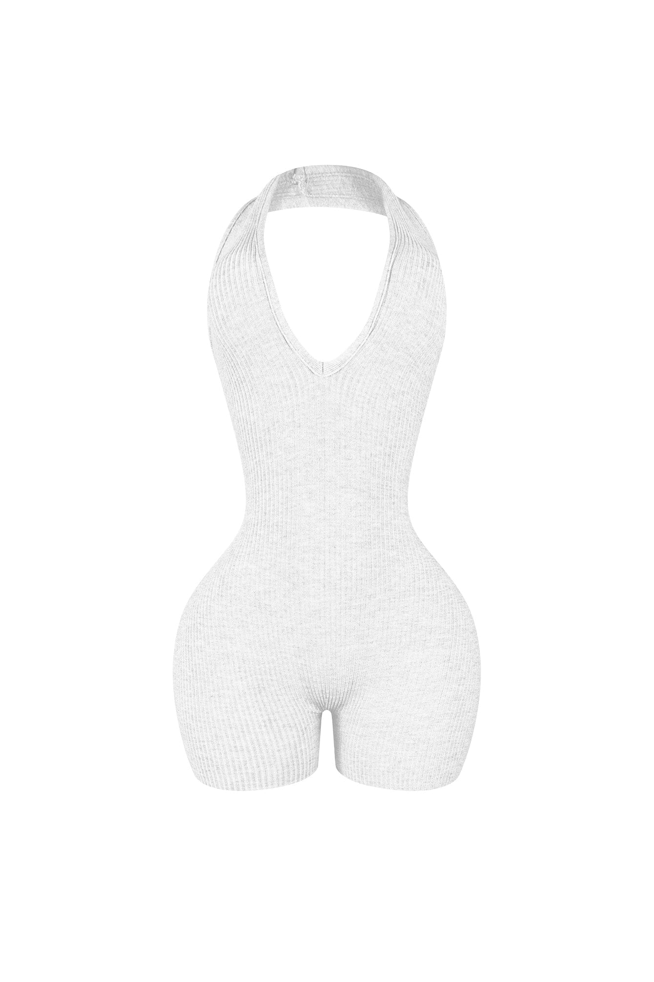 Heading Up Halter Ribbed Knit Romper