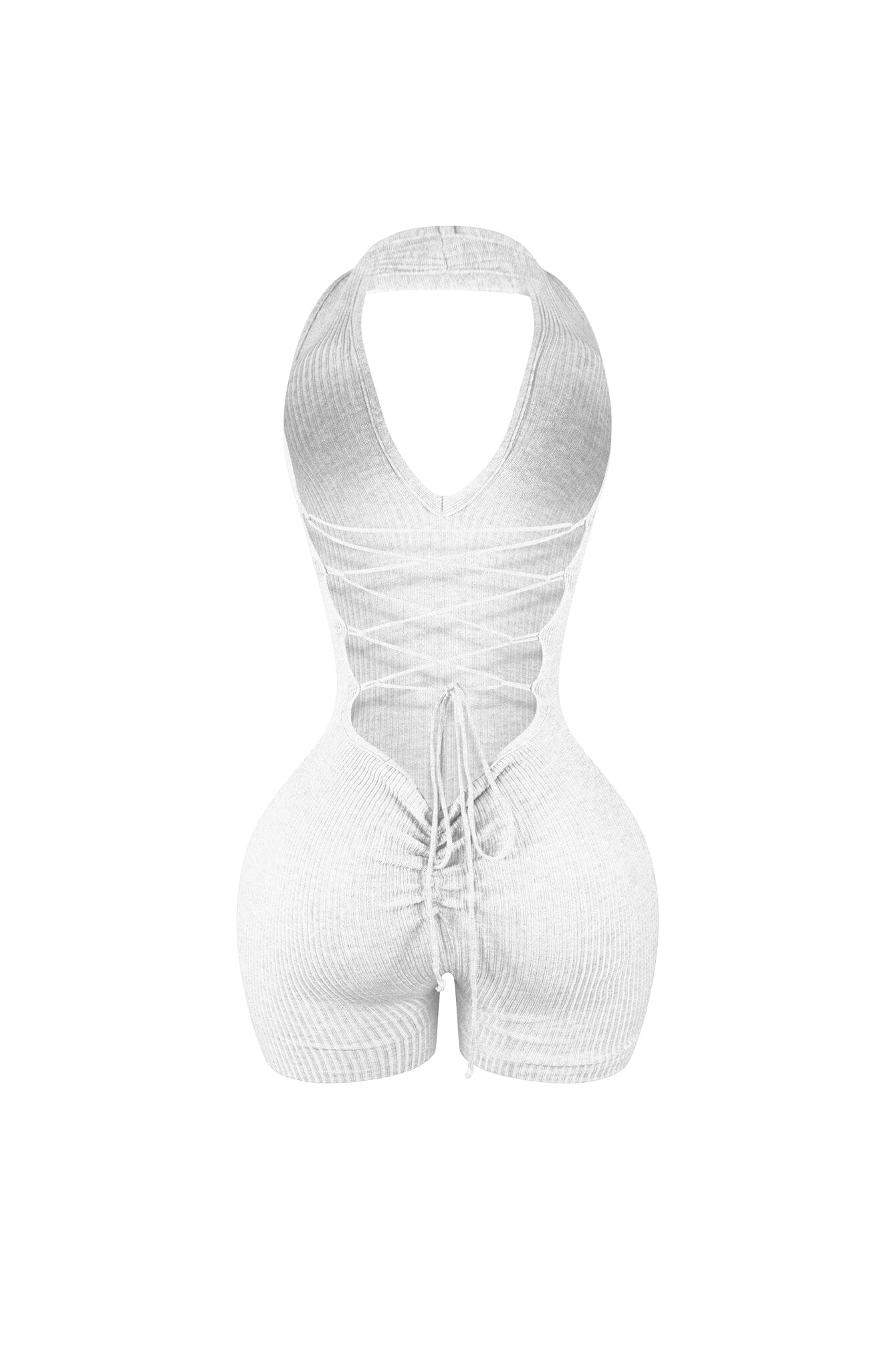 Heading Up Halter Ribbed Knit Romper