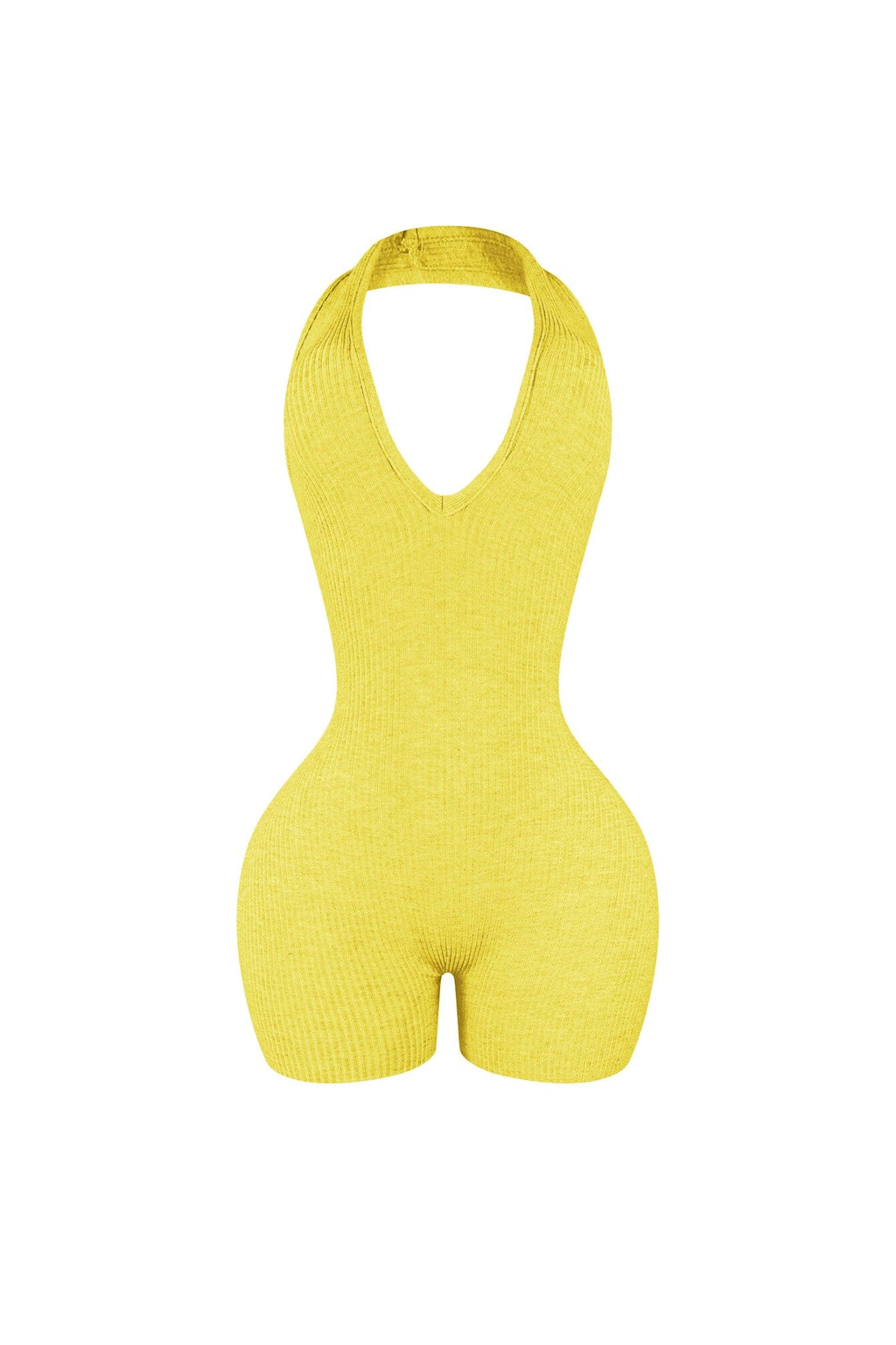 Heading Up Halter Ribbed Knit Romper