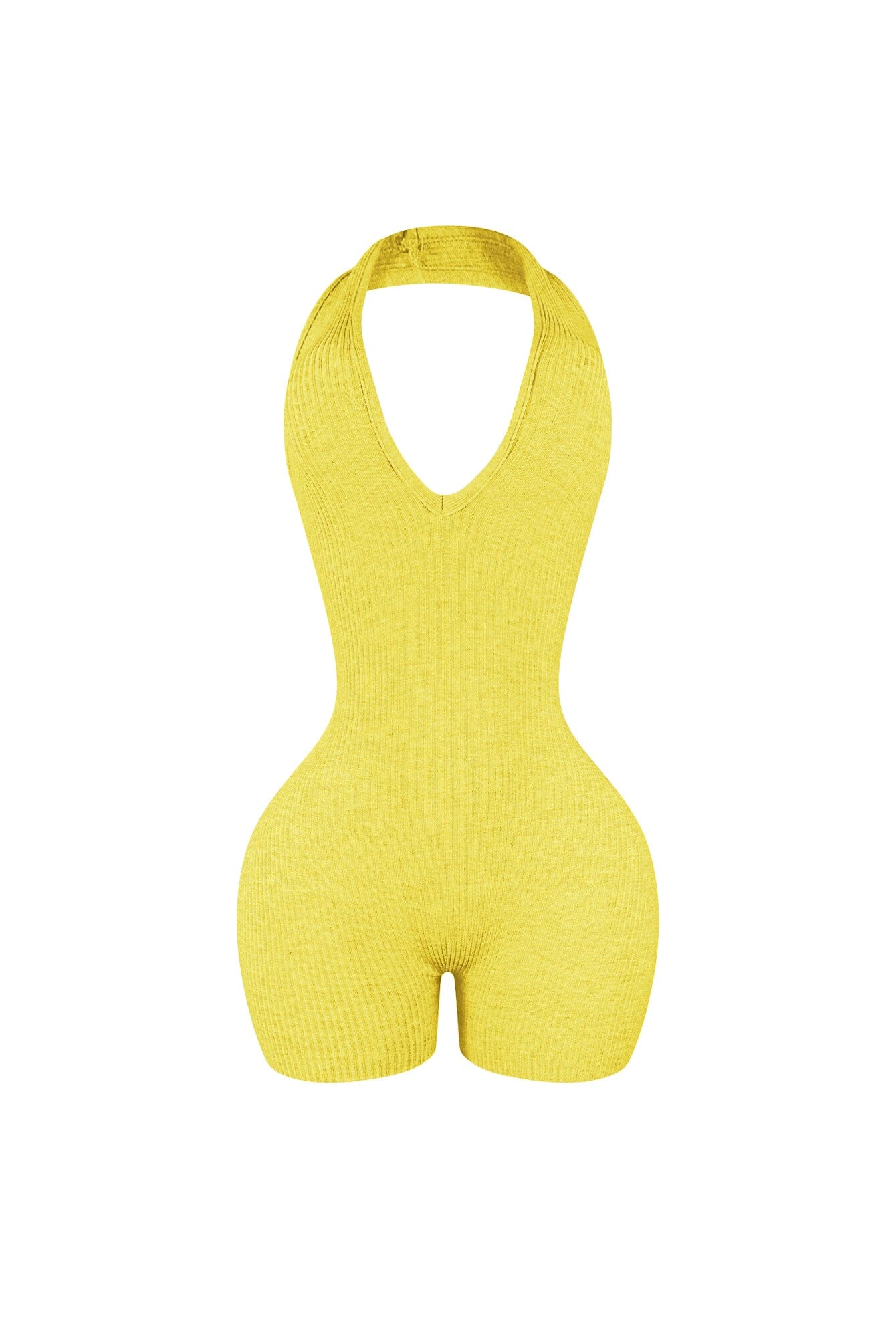 Heading Up Halter Ribbed Knit Romper