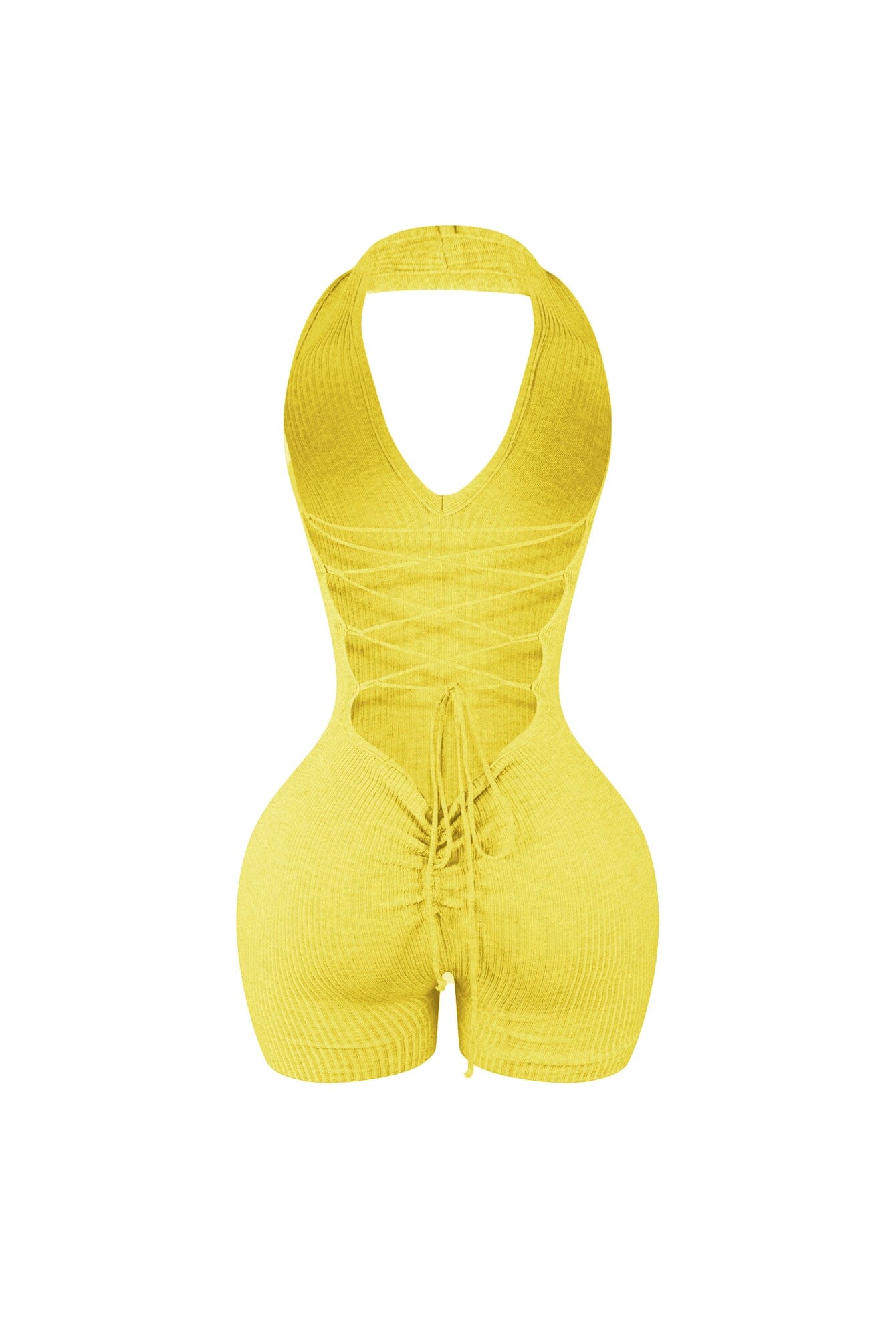 Heading Up Halter Ribbed Knit Romper