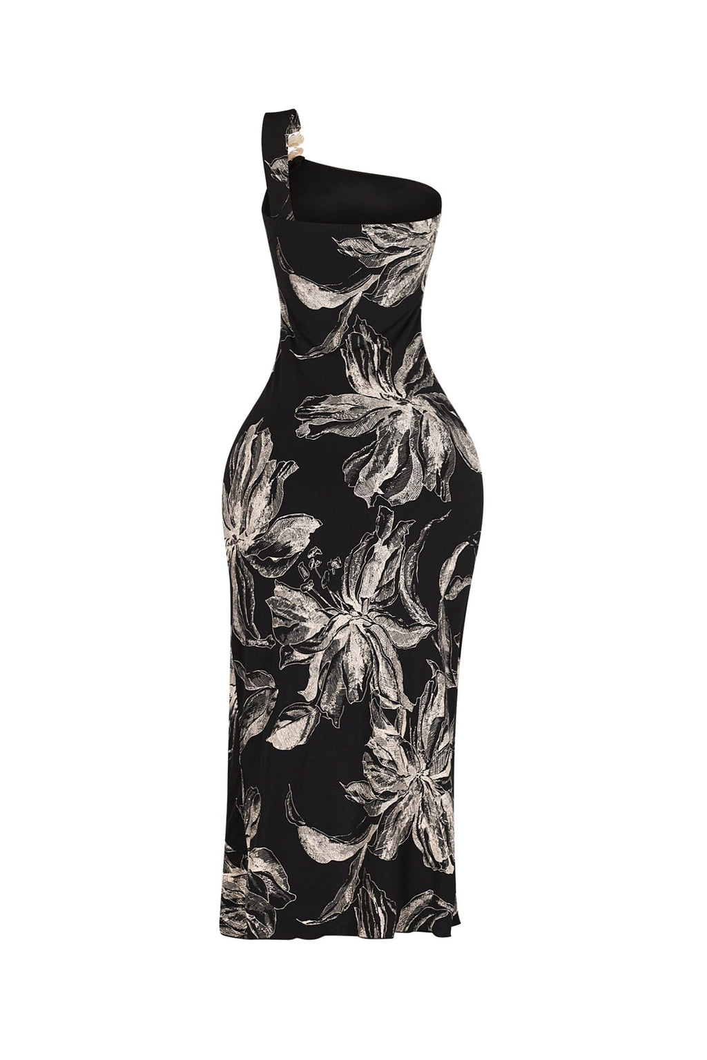 Flarecut One Shoulder Midi Dress