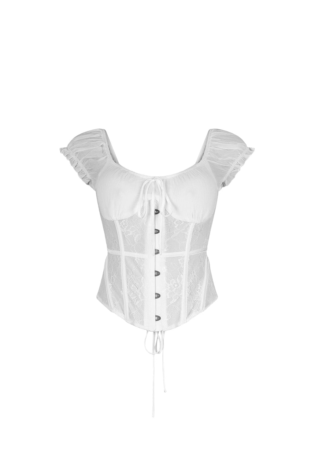 Lattice Lace Chiffon Corset Top