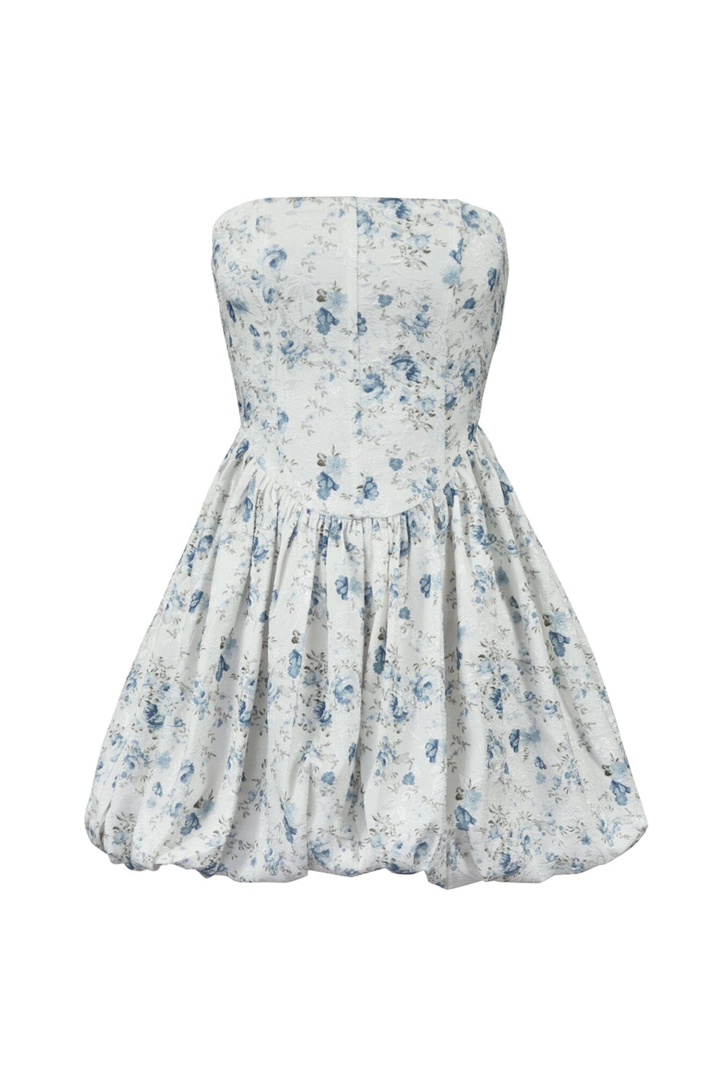 Zinnia Print Corset Bubble Tube Mini Dress