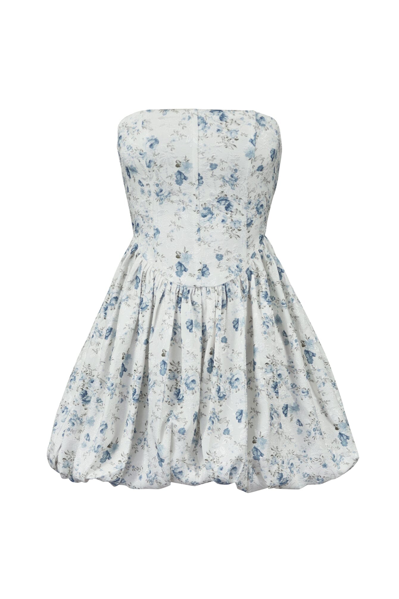 Zinnia Print Corset Bubble Tube Mini Dress