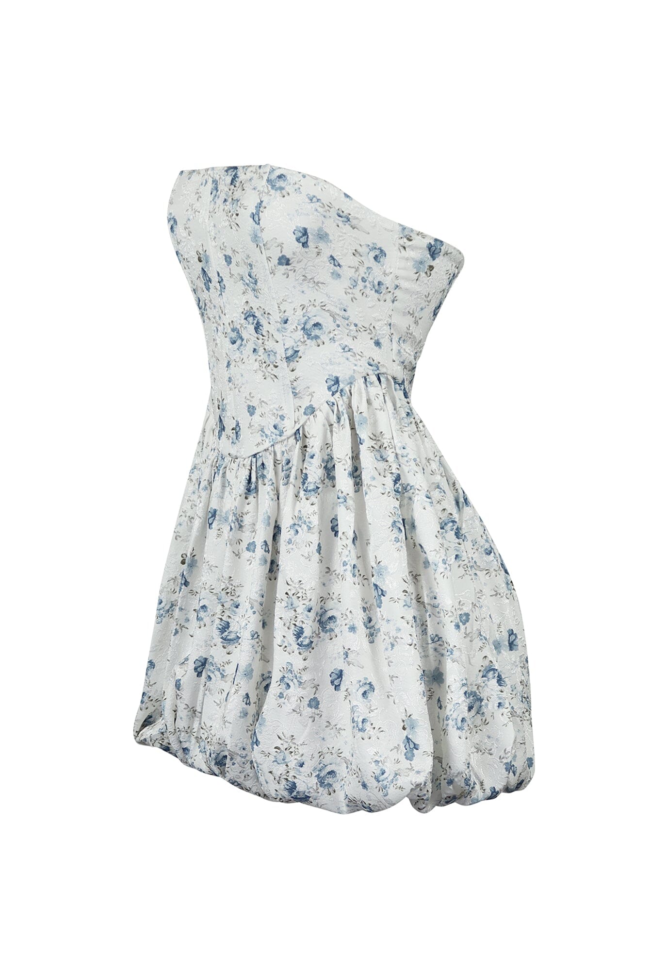 Zinnia Print Corset Bubble Tube Mini Dress