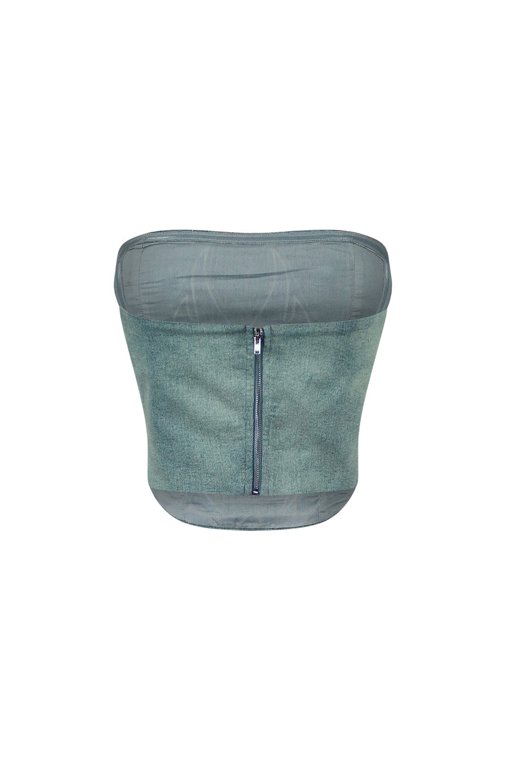 Ocean Mist Washed Denim Tube Top