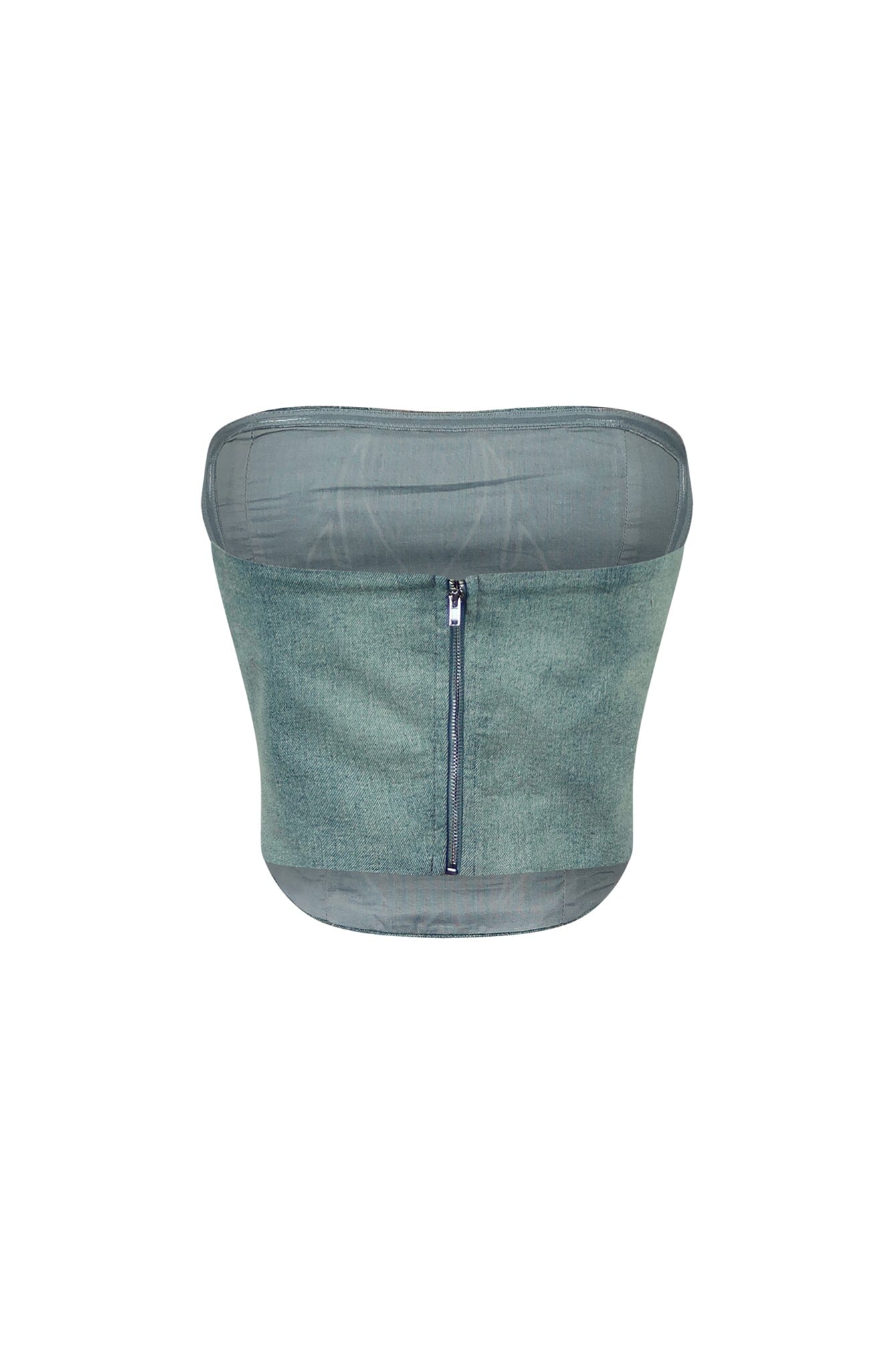 Ocean Mist Washed Denim Tube Top