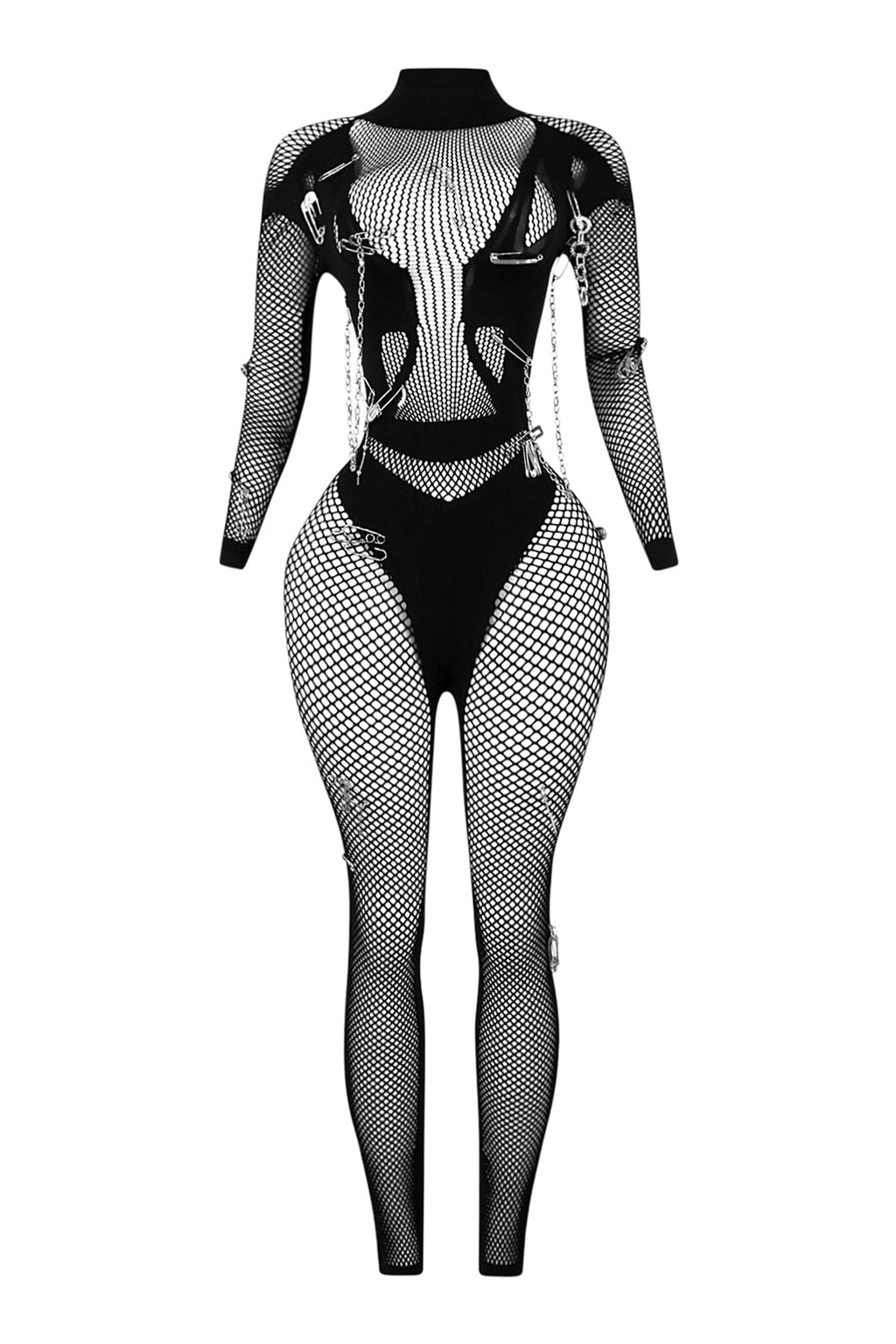 Eleanor Seamless Long Sleeve Fishnet Jumpsuit