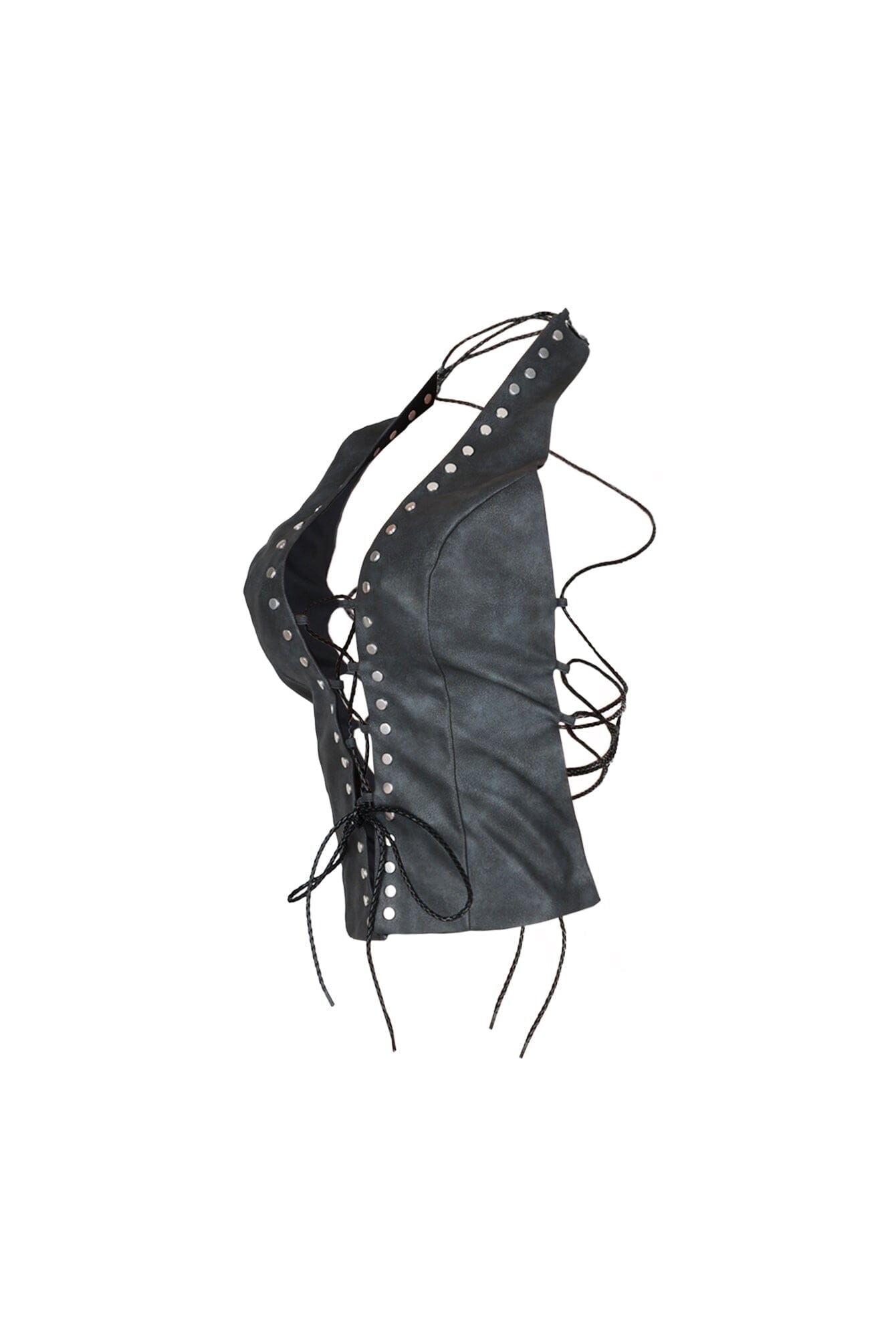Ride On Leather Halter Top