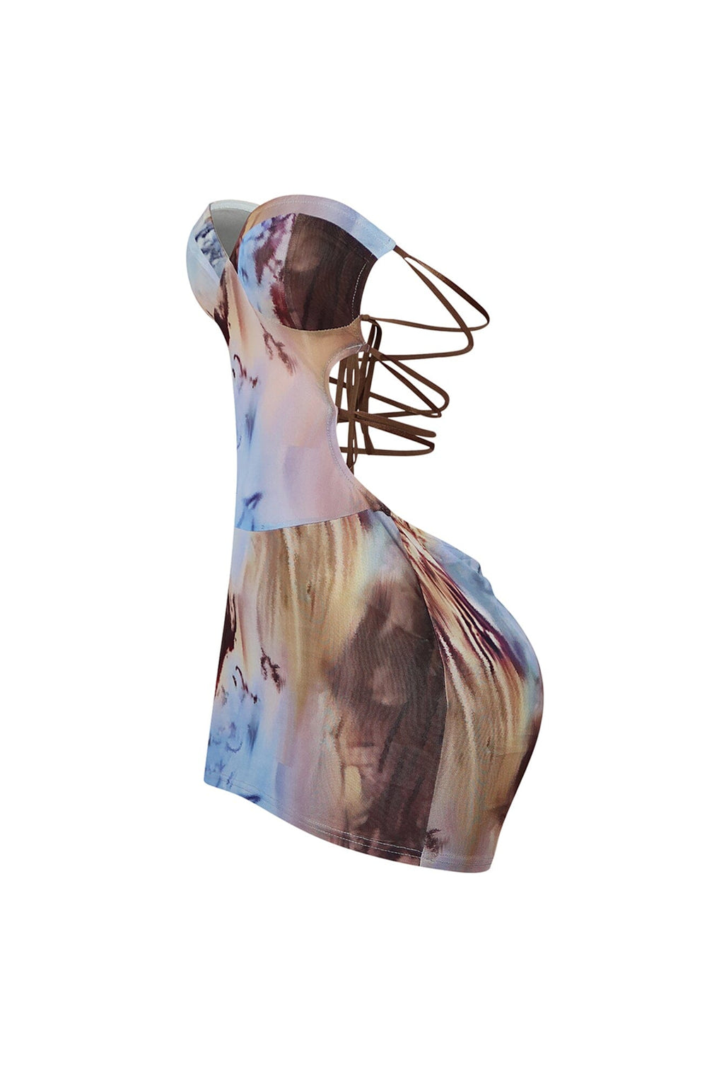 Sweet Goodbye Print Mesh Micro Mini Dress