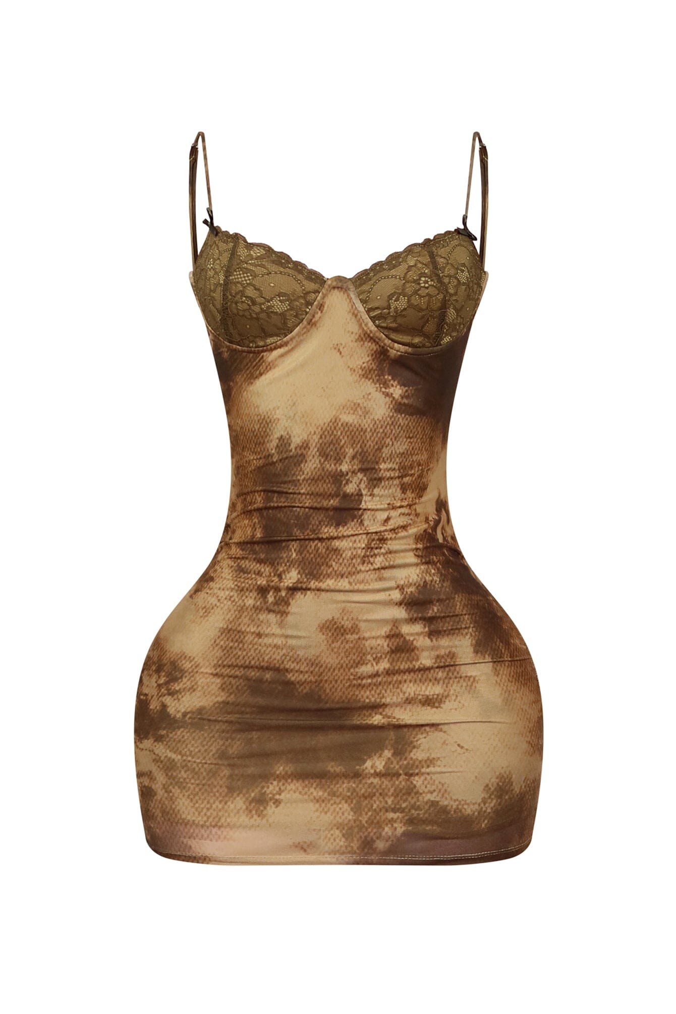 Mula Print Mesh Underwire Bustier Mini Dress