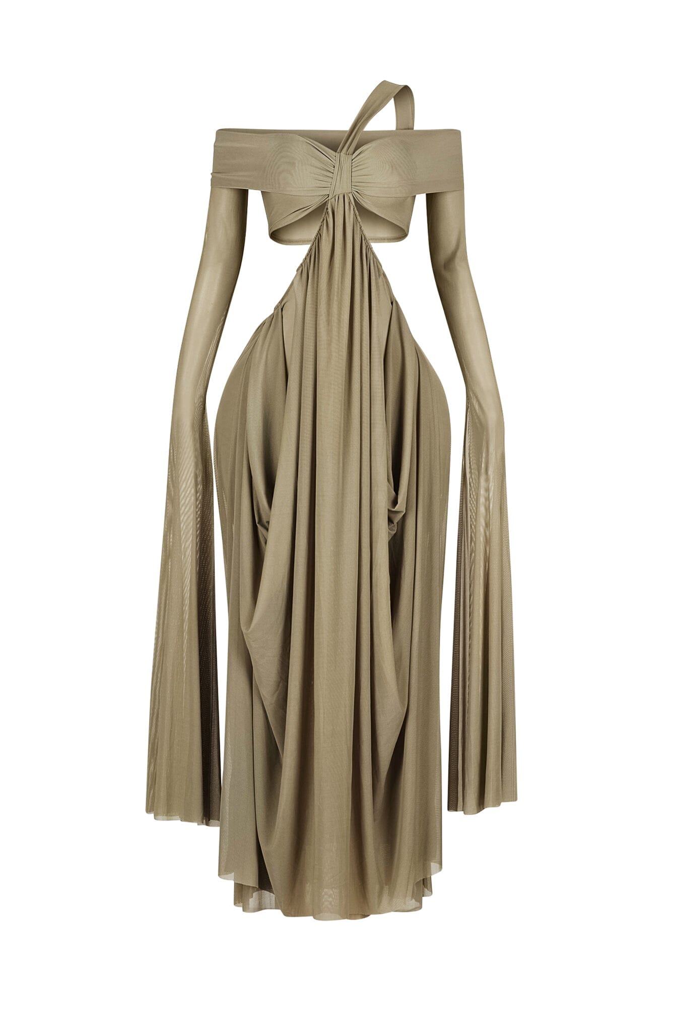 Wrap Me Slow Mesh Maxi Dress