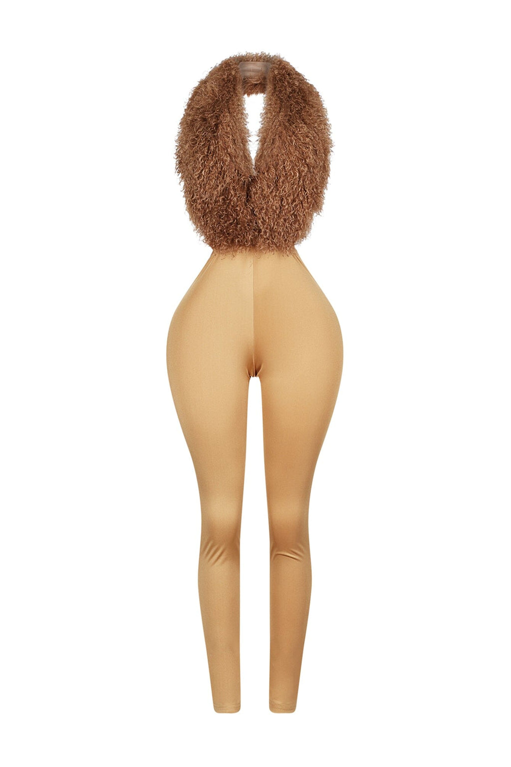 Fur Kissed Backless Jumpsuit