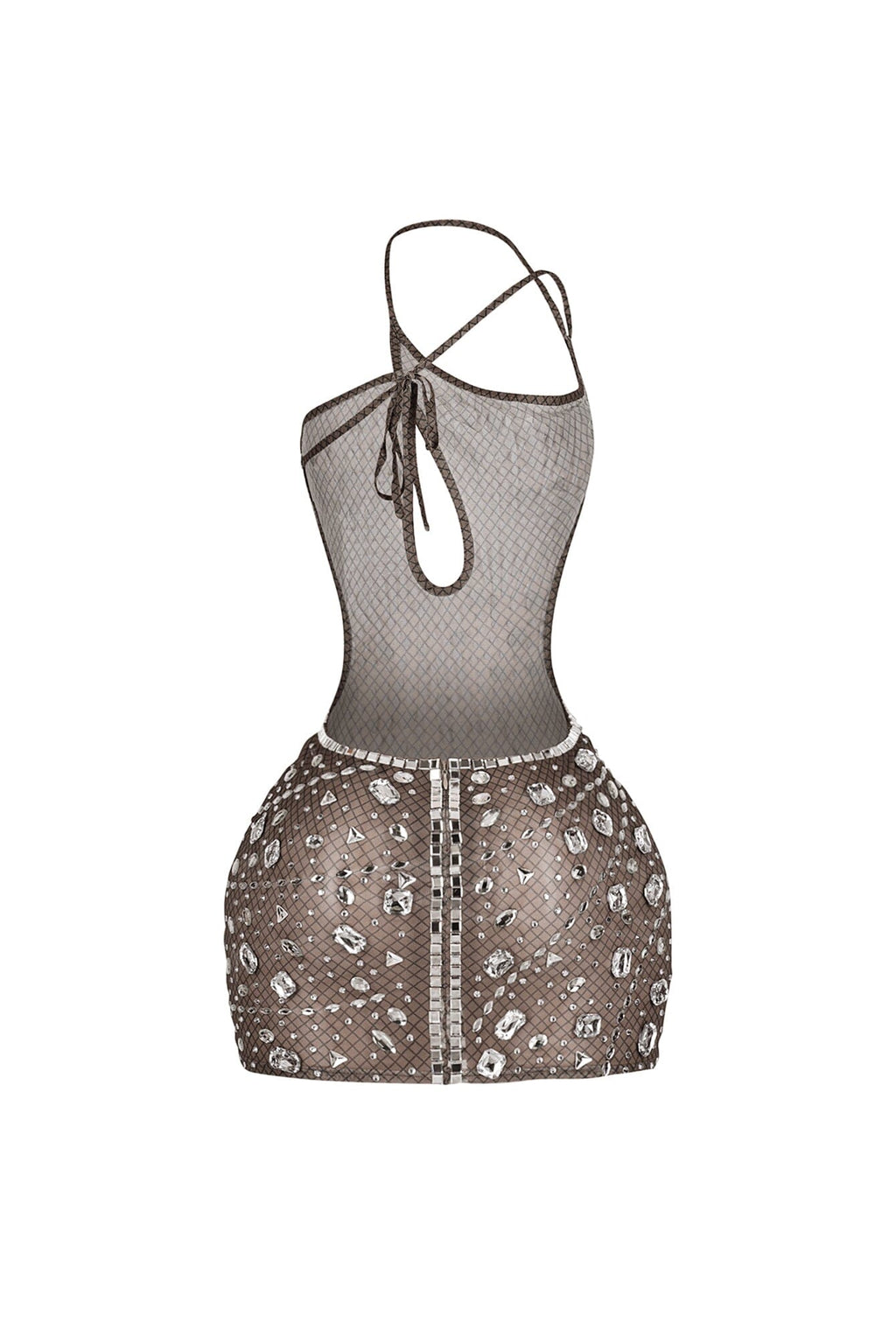 Anastasia Rhinestone Mesh Snake Dress