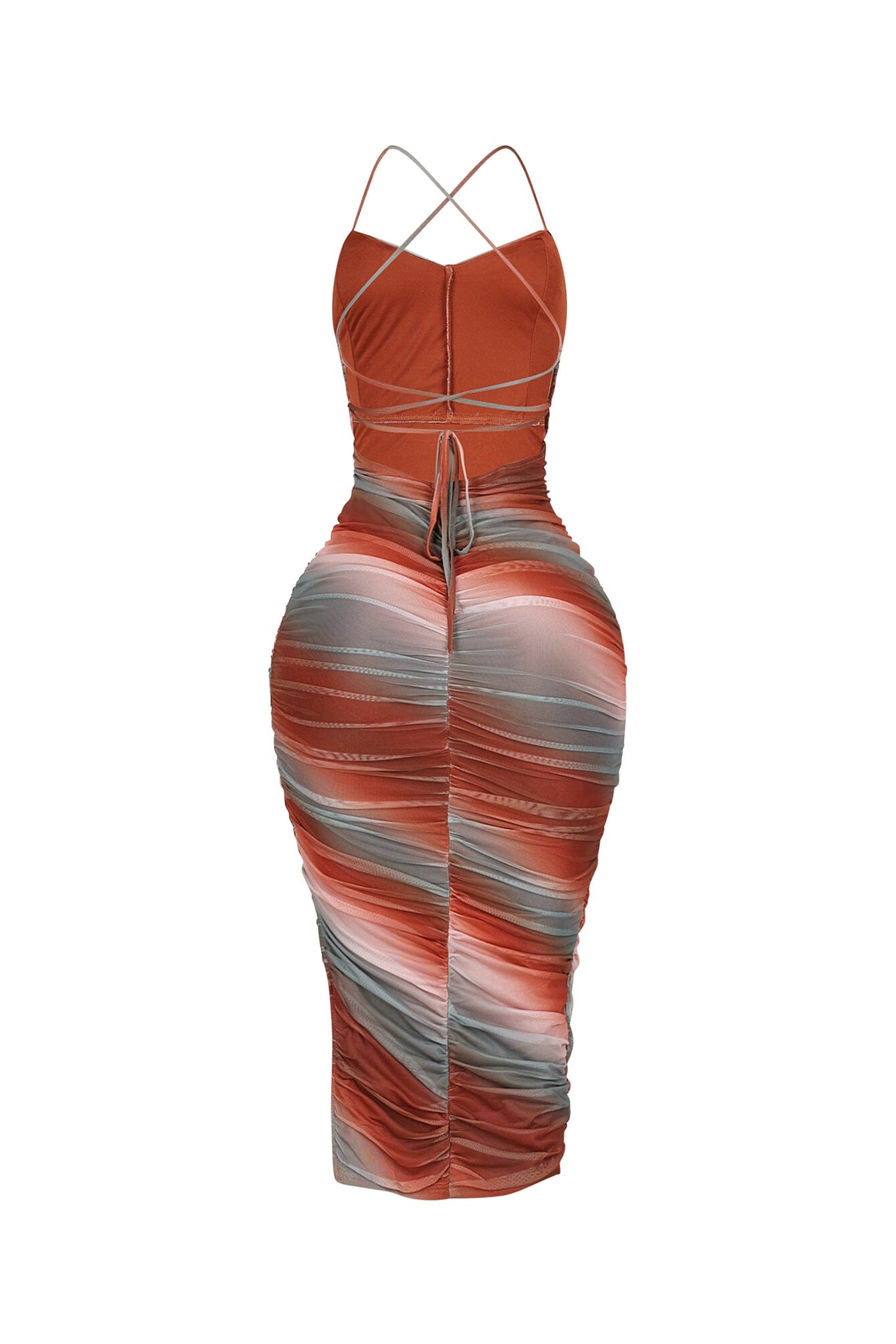 Body Wave Ruched Midi Dress