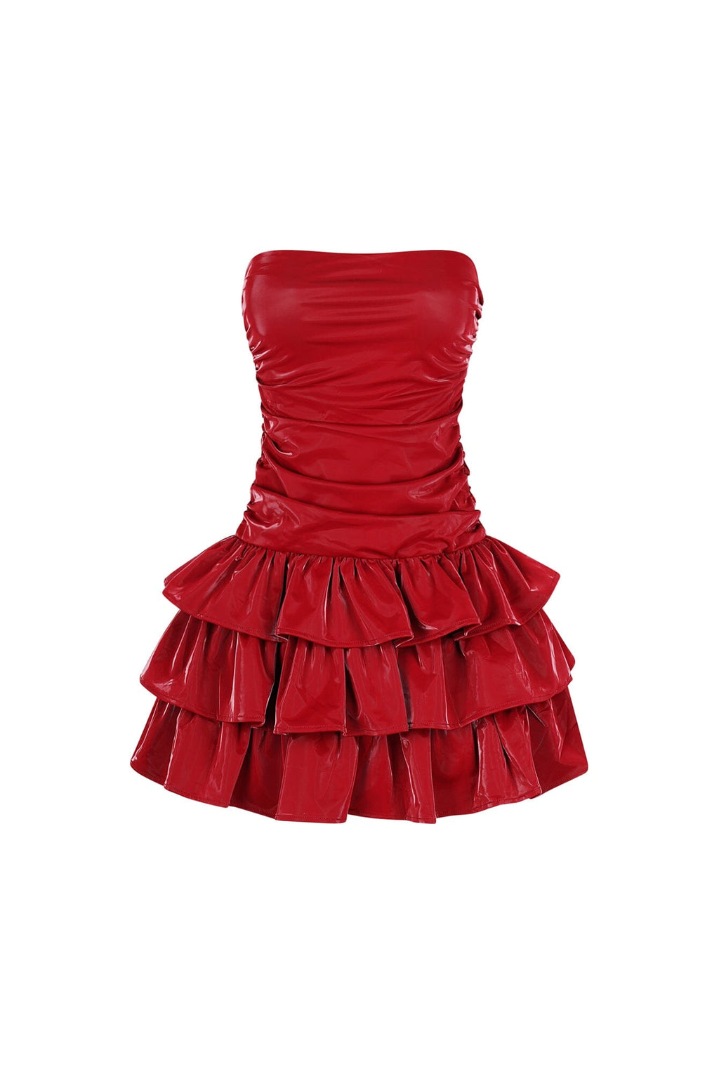 Helsinki Faux Leather Tube Mini Dress