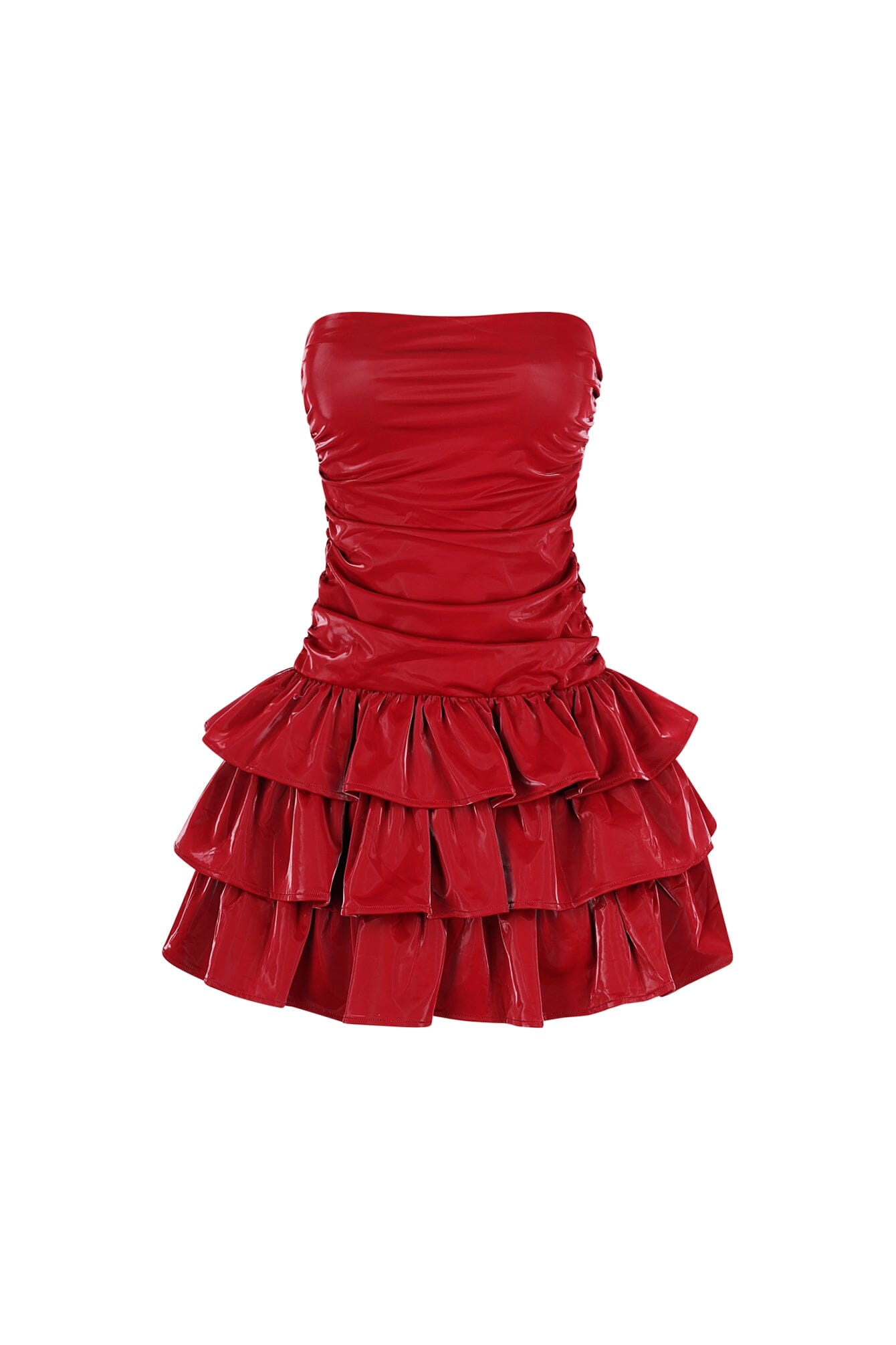 Helsinki Faux Leather Tube Mini Dress