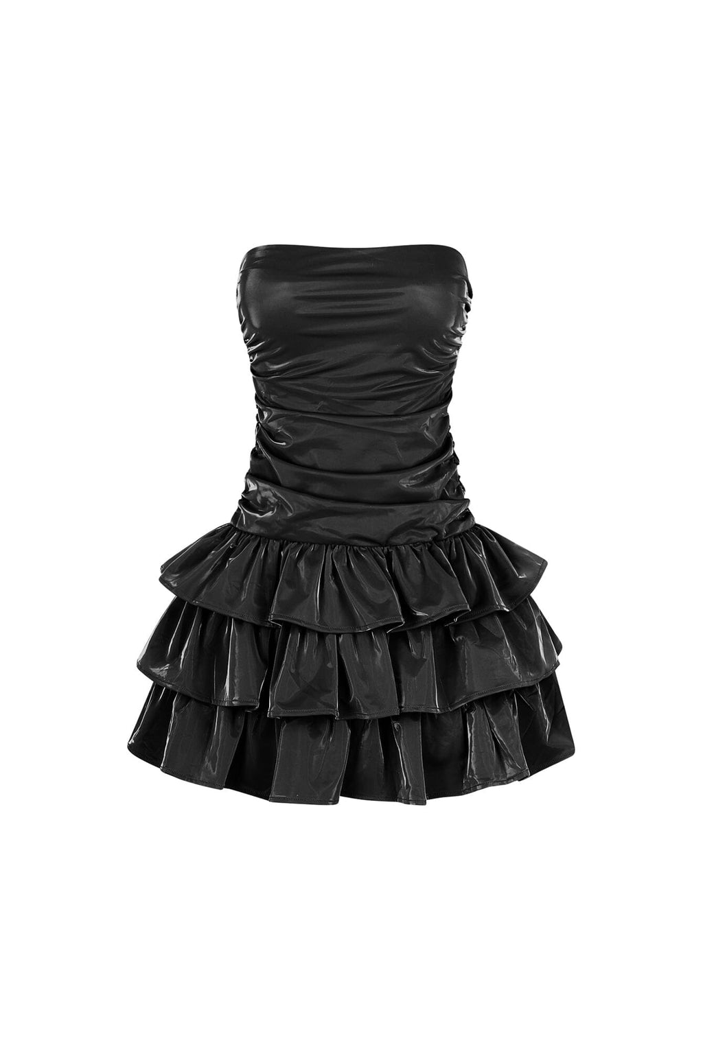 Helsinki Faux Leather Tube Mini Dress