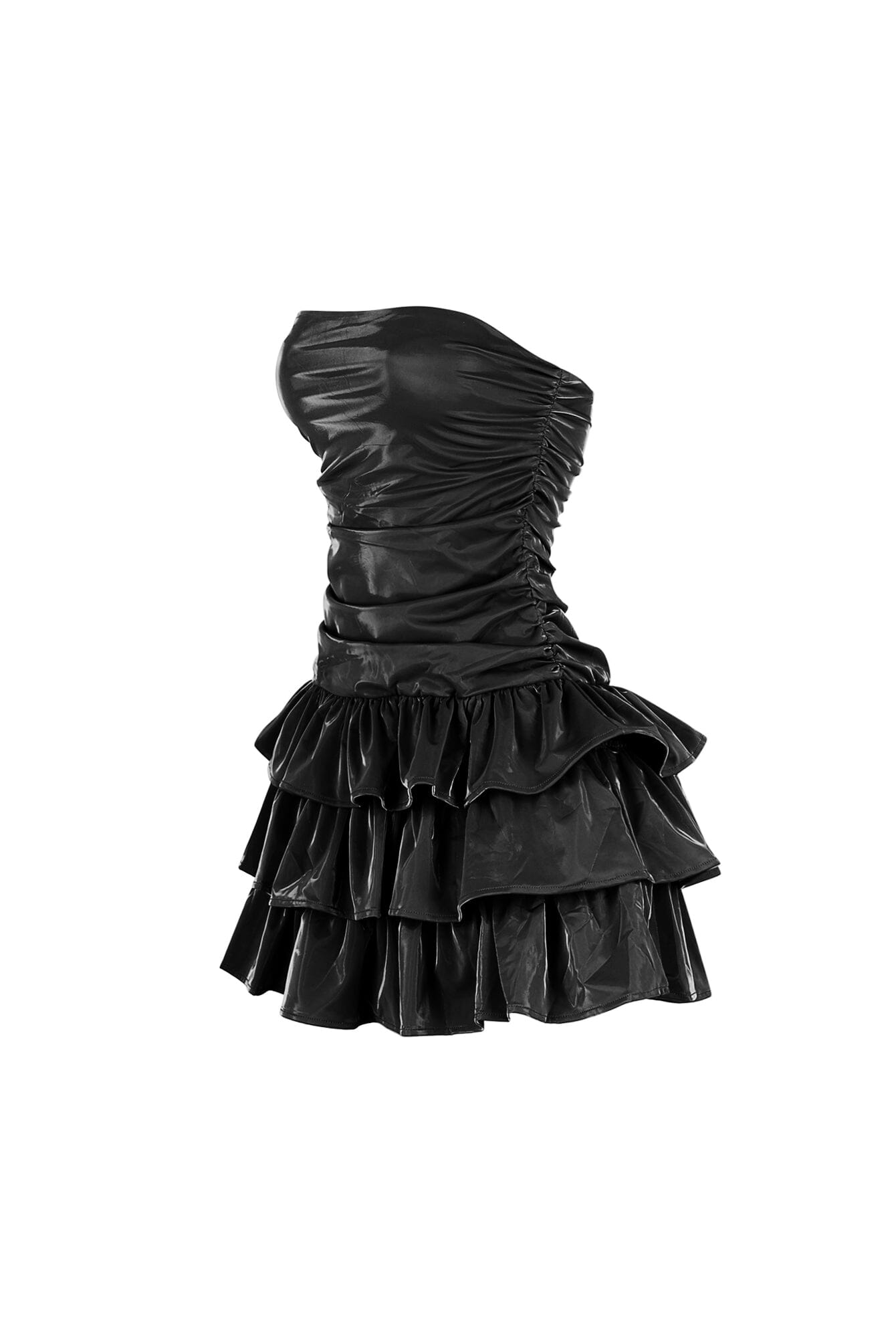 Helsinki Faux Leather Tube Mini Dress