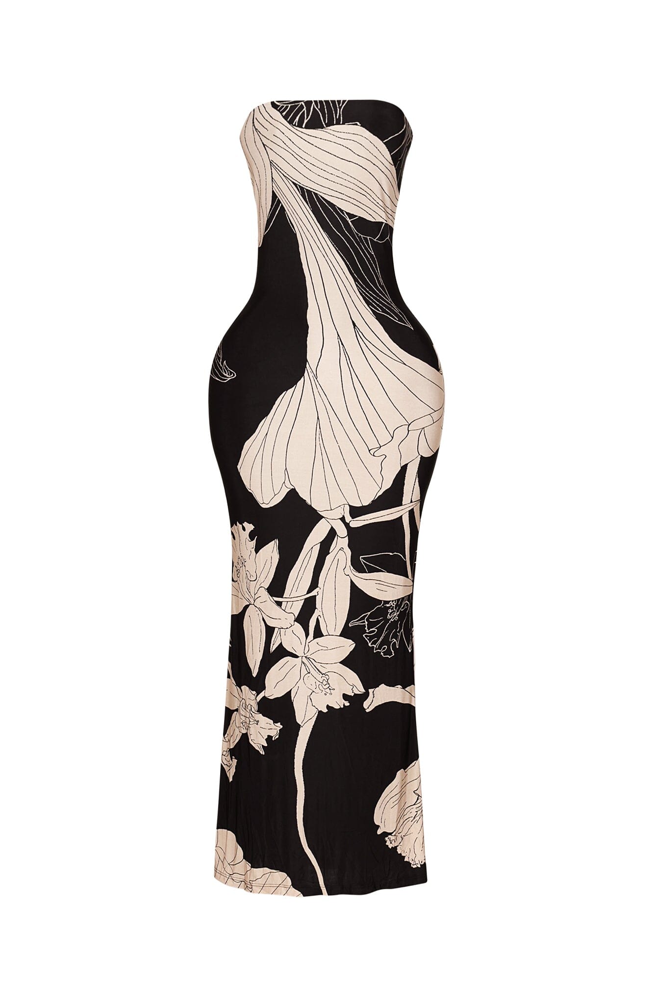 Wellington Floral print tube maxi dress