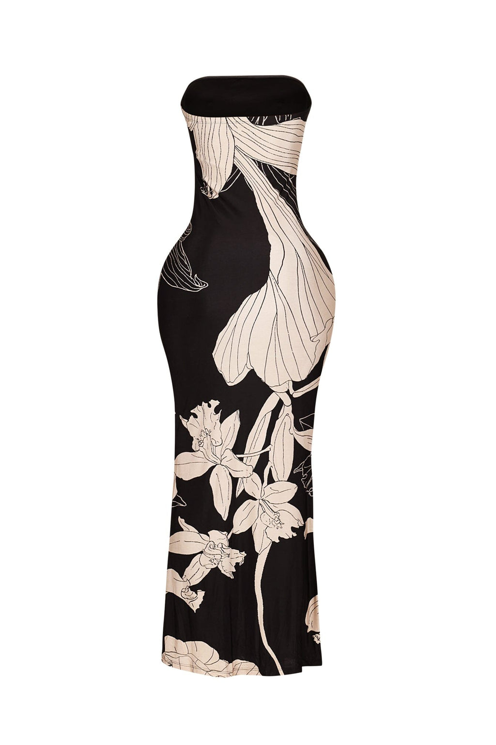 Wellington Floral print tube maxi dress