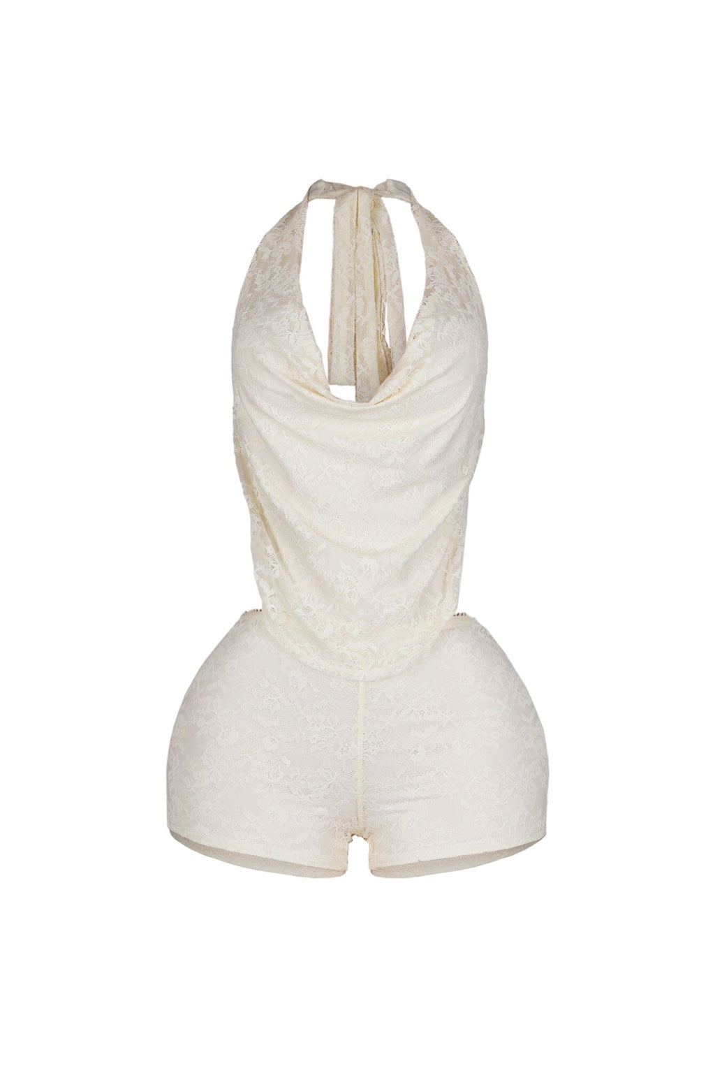 Zelia Lace Halter Romper