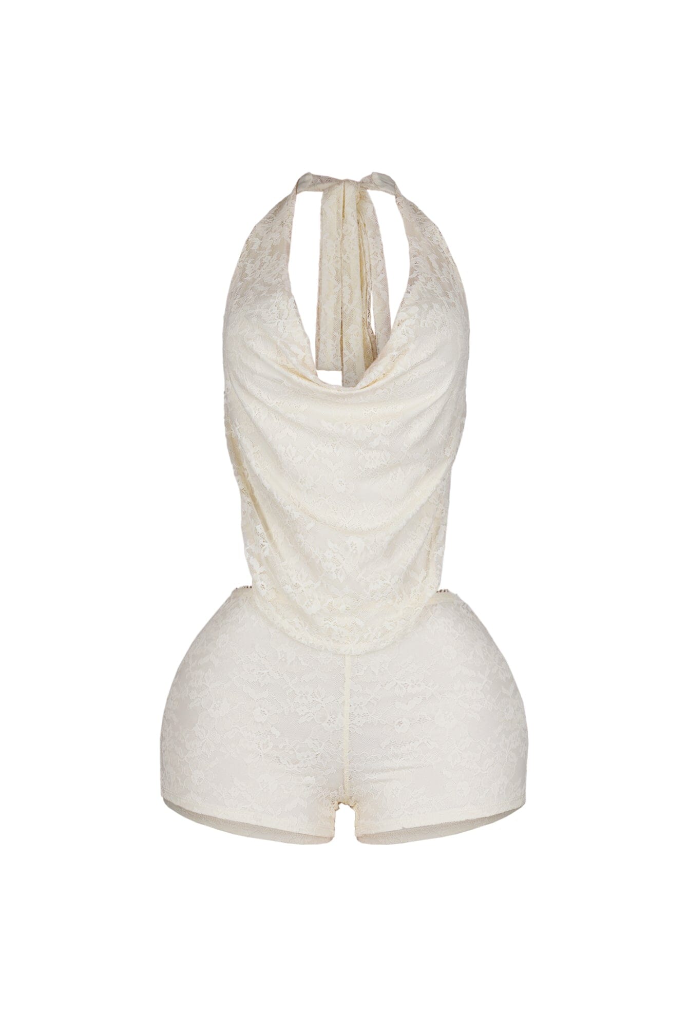 Zelia Lace Halter Romper
