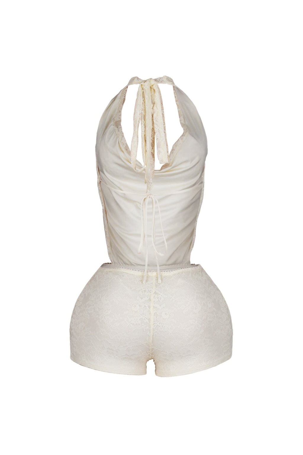 Zelia Lace Halter Romper