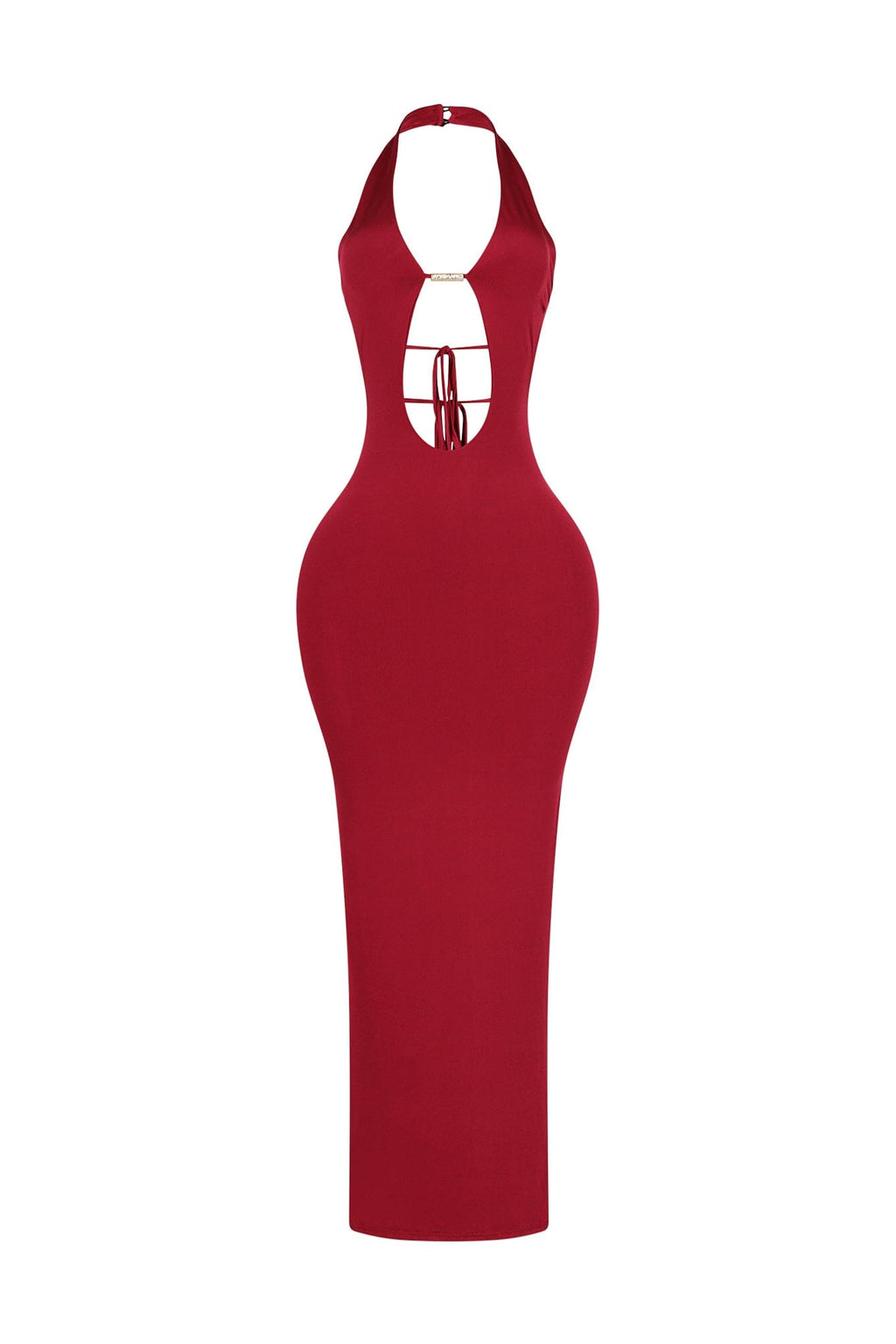 Backburn Cut Out Halter Midi Dress