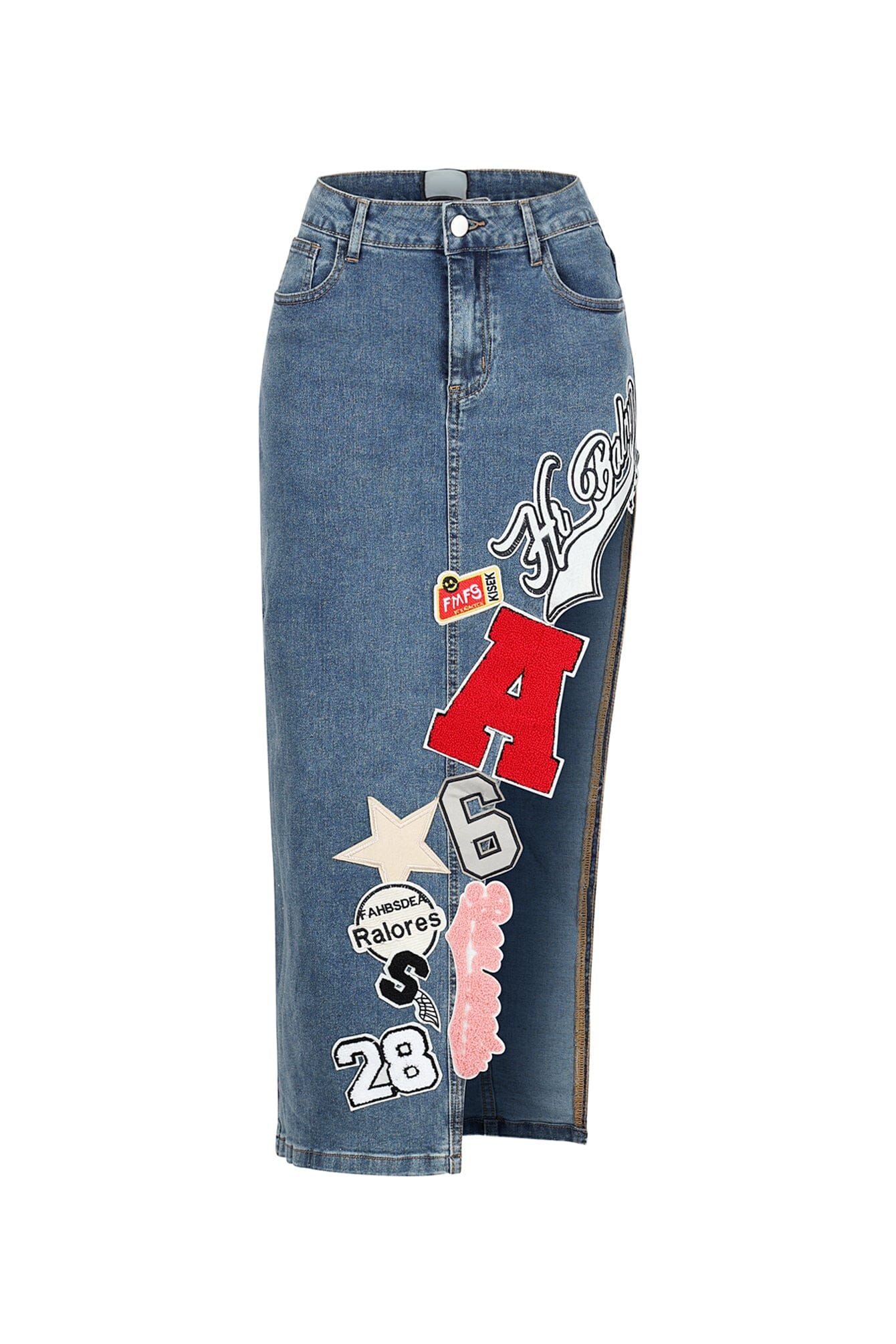 Pitch Perfect Patch Denim Skirt