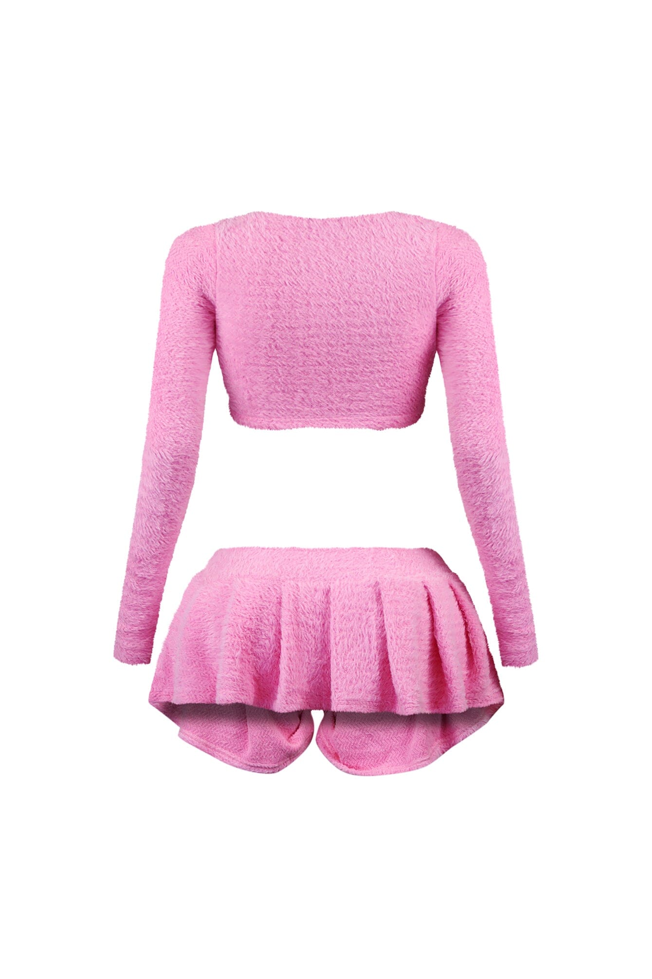 As Time Goes Fuzzy Cardigan Top & Skirt SET