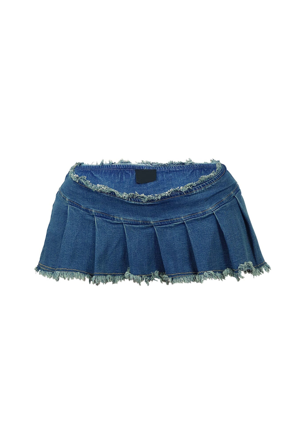 Margot Low Rise Pleated Denim Micro Skirt