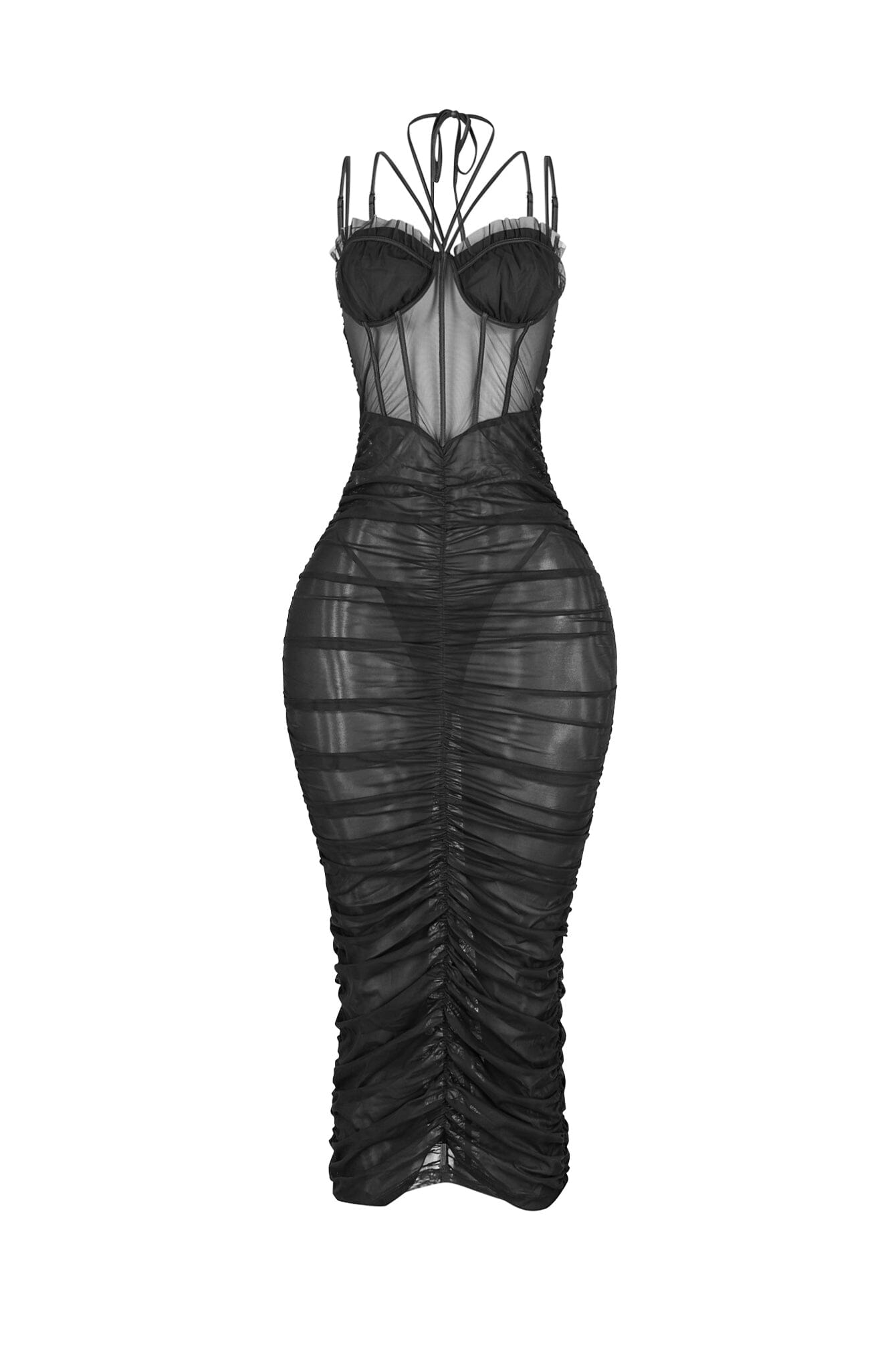 Obsession Mesh Ruched Dress