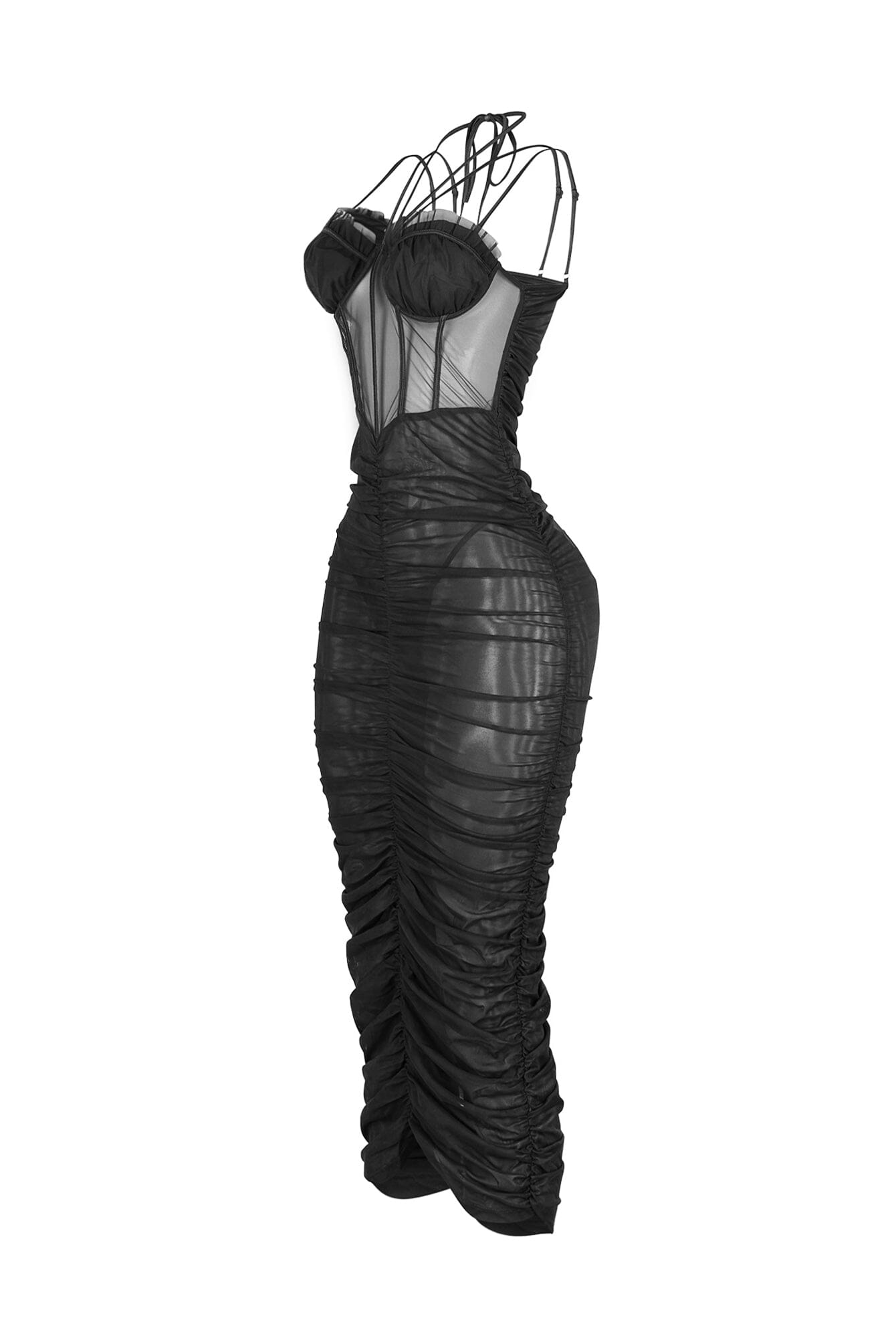 Obsession Mesh Ruched Dress
