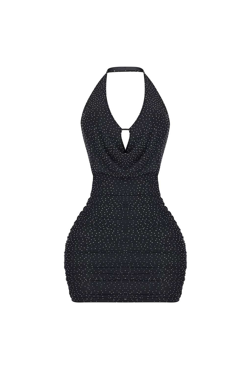 Crystelle Rhinestone Mesh Mini Dress