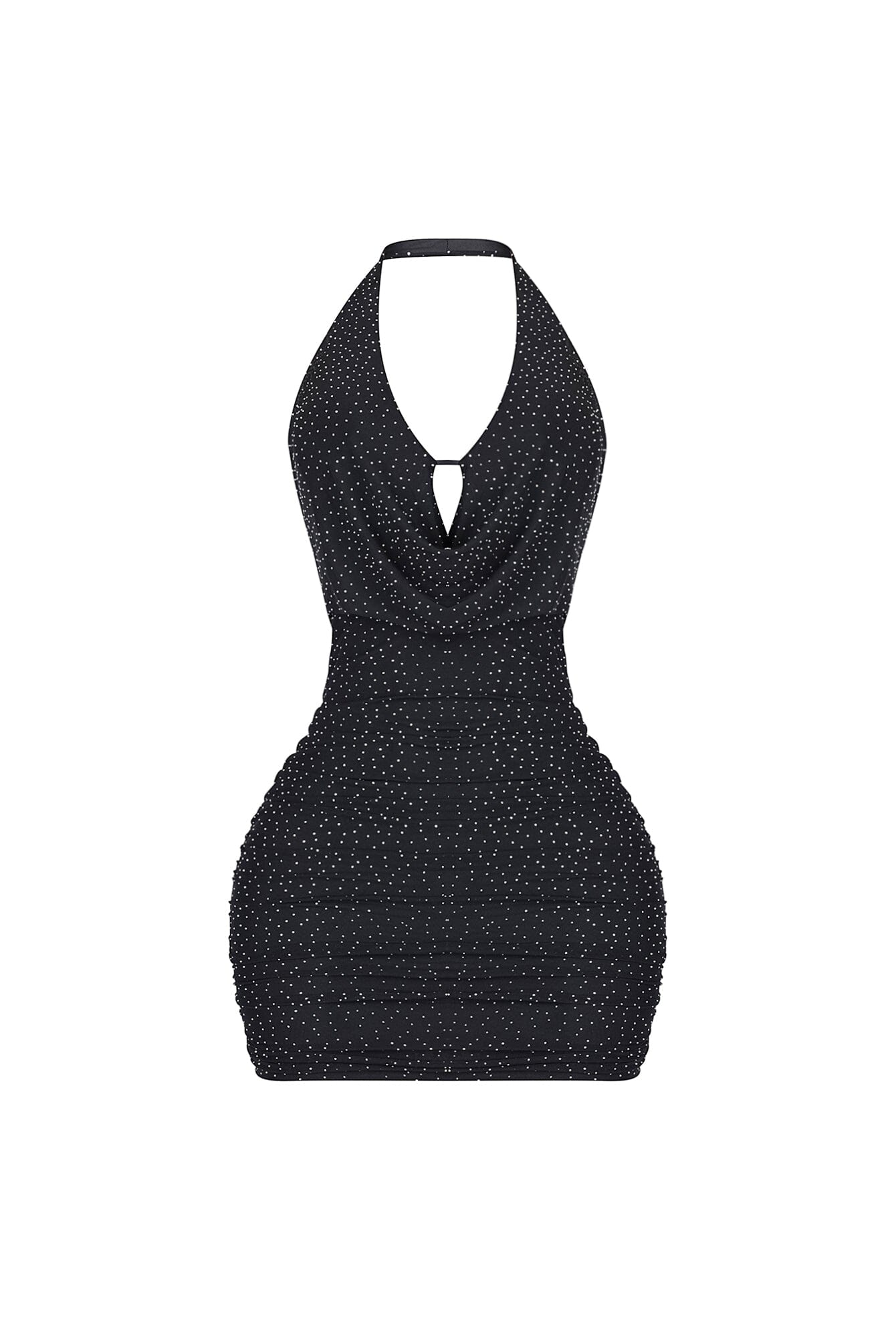 Crystelle Rhinestone Mesh Mini Dress