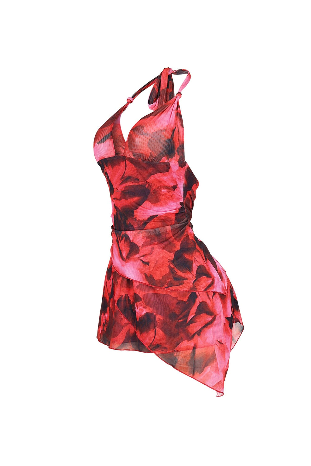 Bluewave Mesh Print Halter Mini Dress