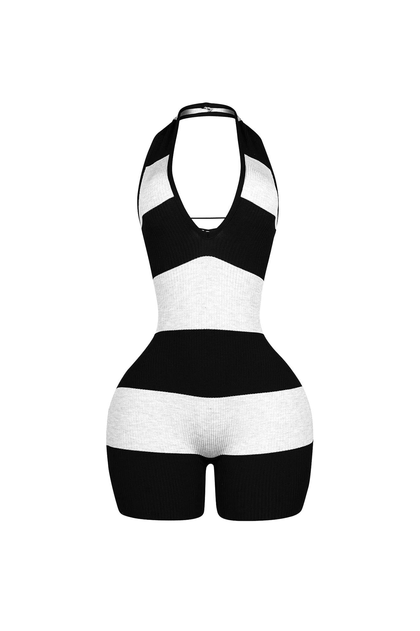 Solace Stripe Lace Up Romper