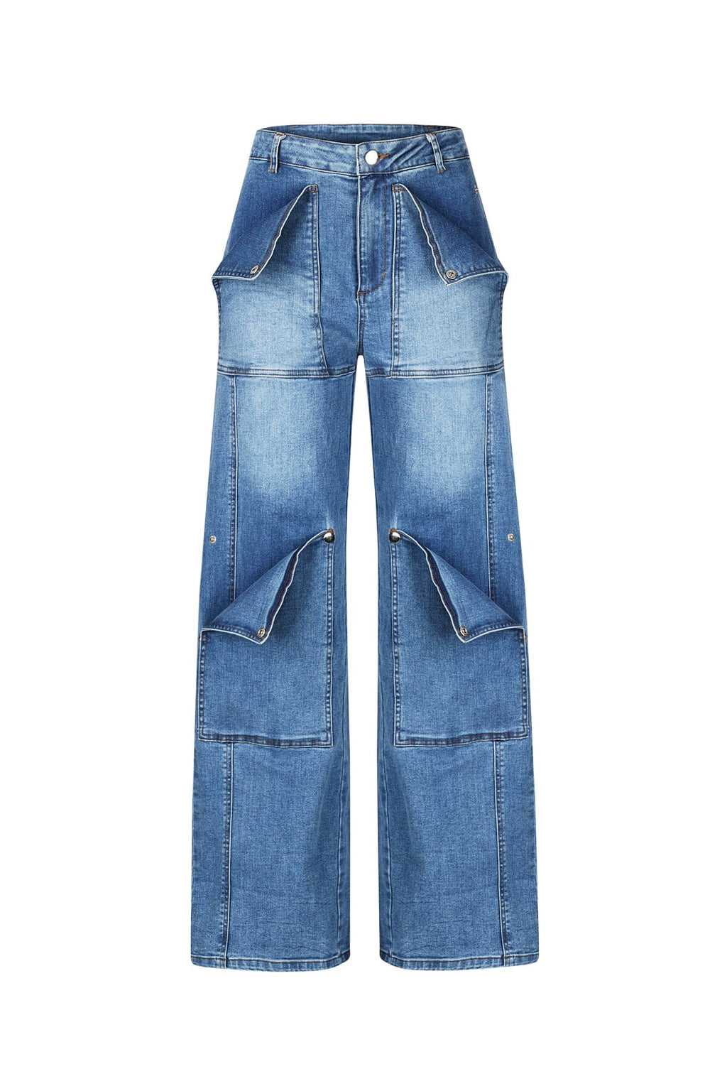 Hi Rise Snap Baggy Jeans