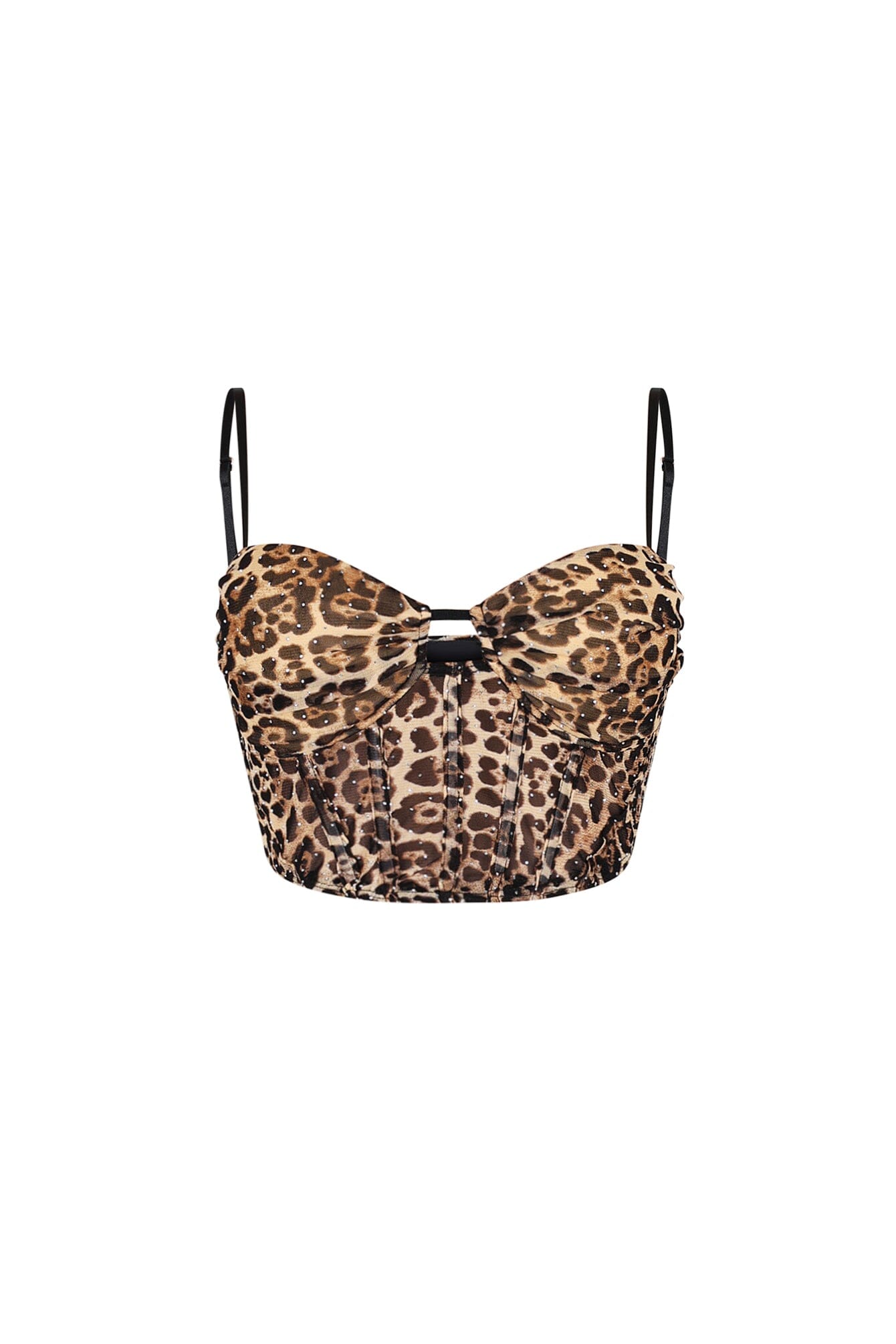 Leopard Jewel Stud Crop Top