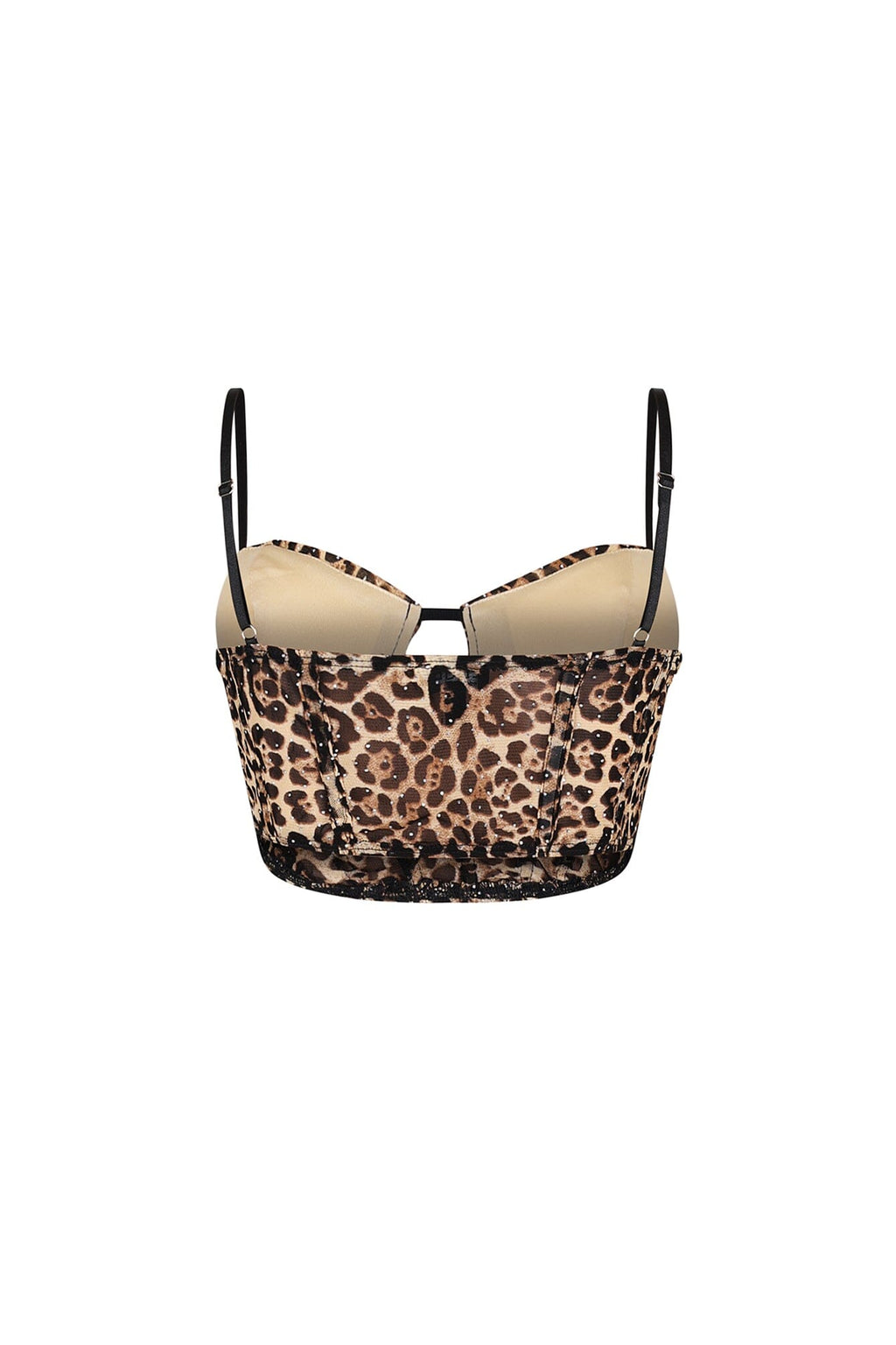 Leopard Jewel Stud Crop Top