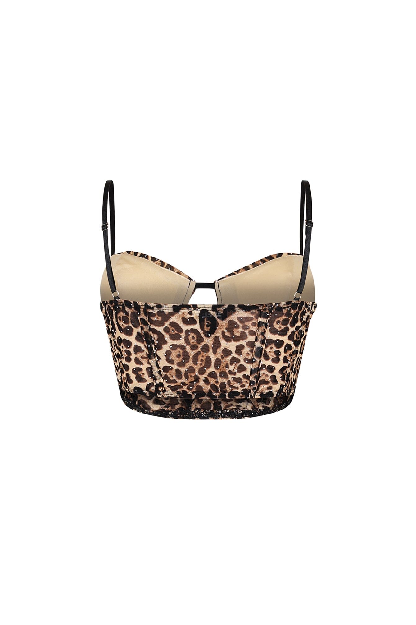 Leopard Jewel Stud Crop Top