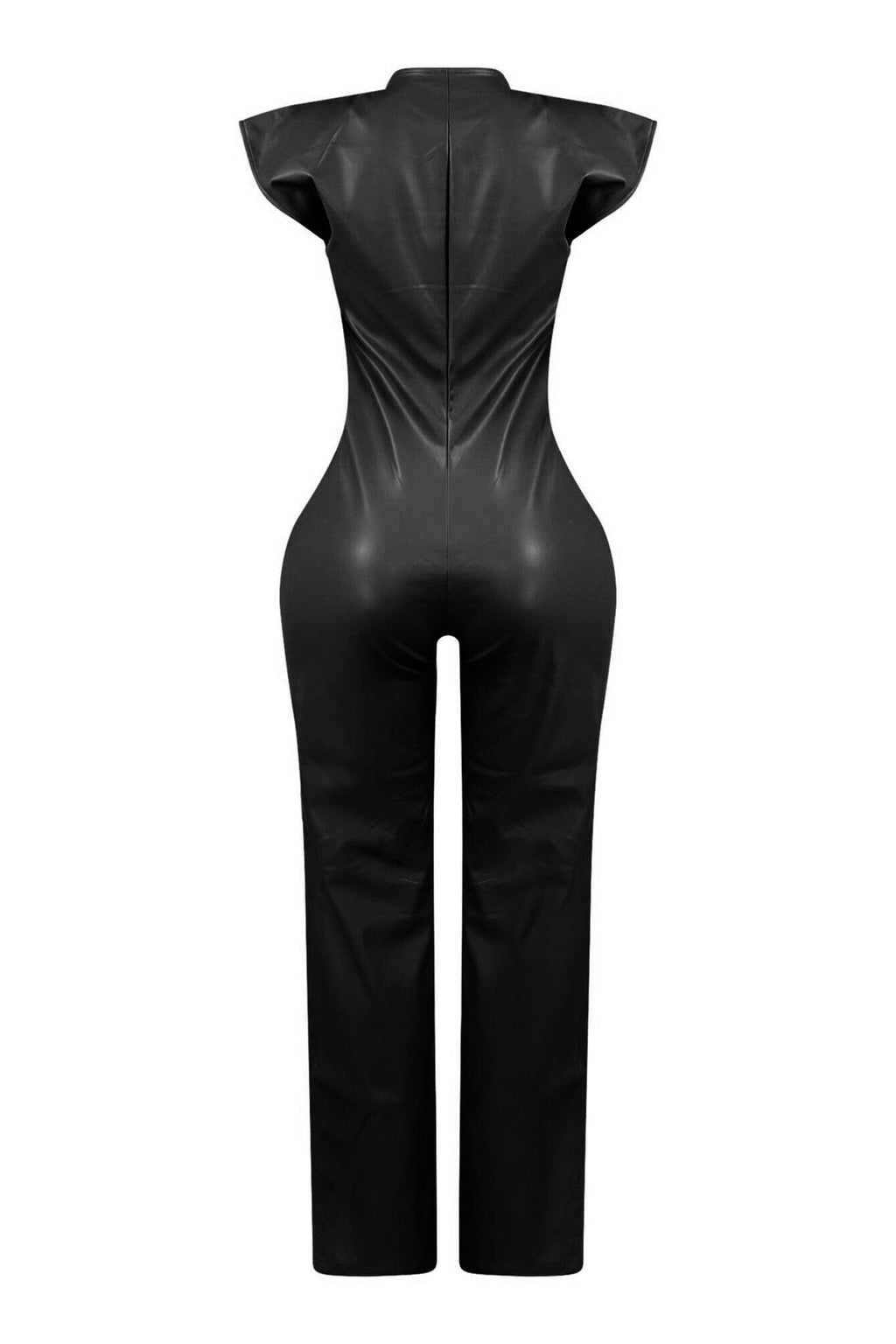 Kaiya PU Button Down Jumpsuit