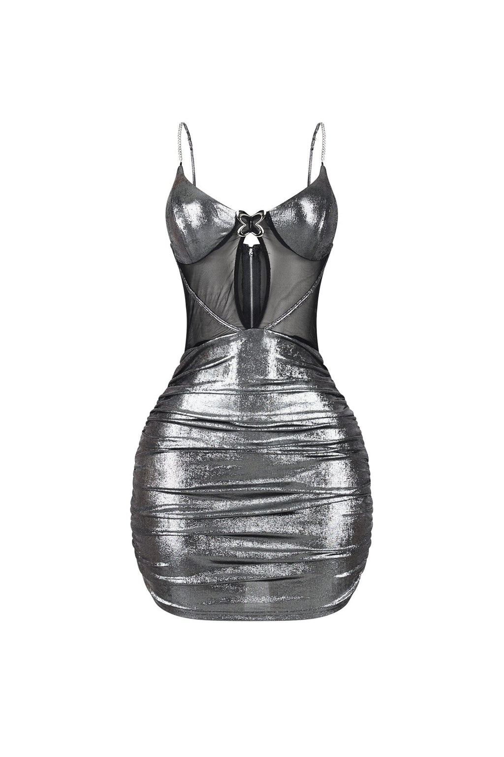 Metallure Slinky Foil Mini Dress