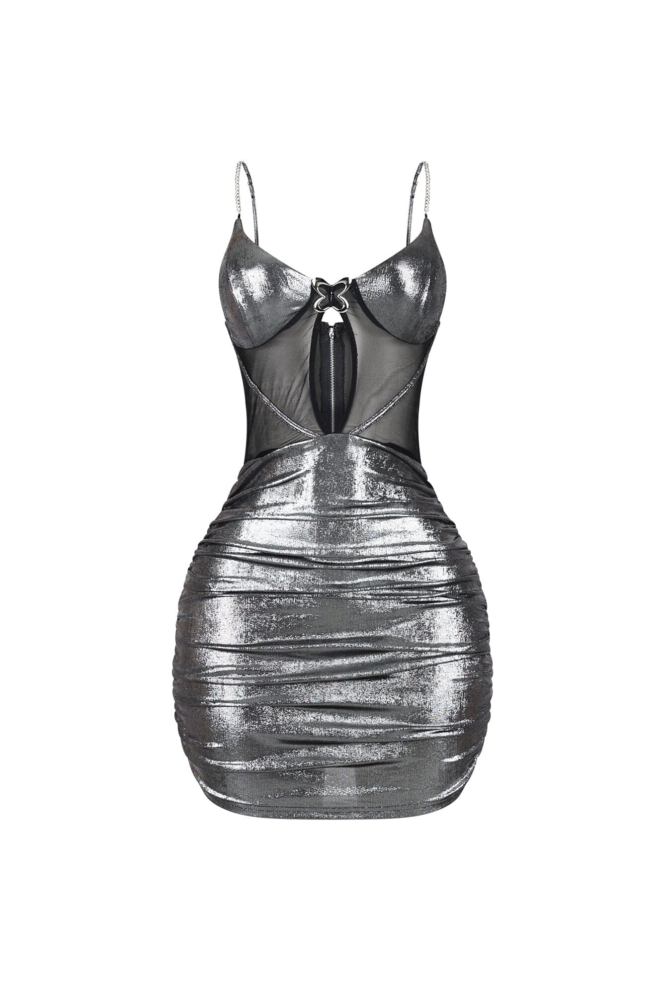 Metallure Slinky Foil Mini Dress