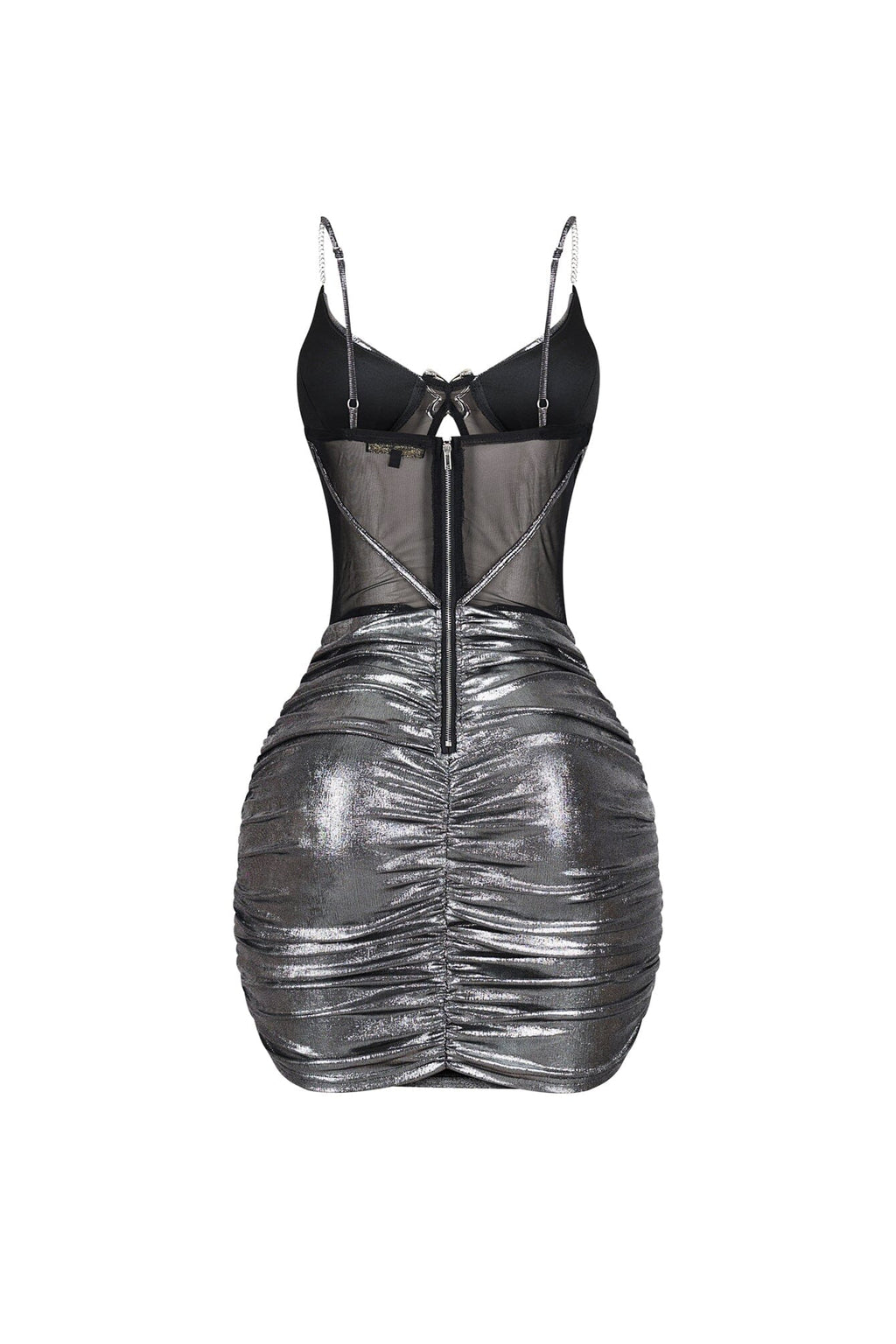 Metallure Slinky Foil Mini Dress