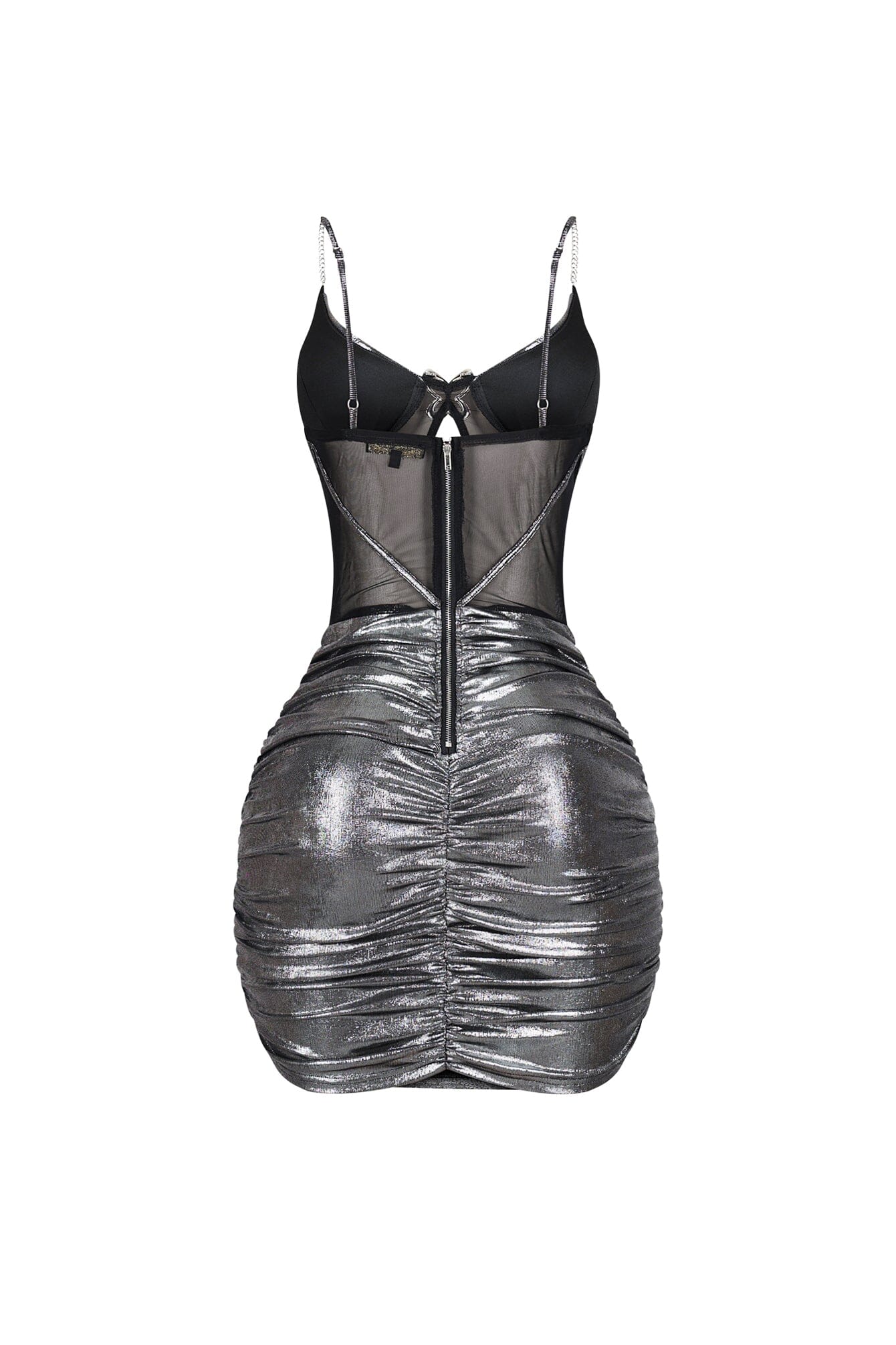 Metallure Slinky Foil Mini Dress