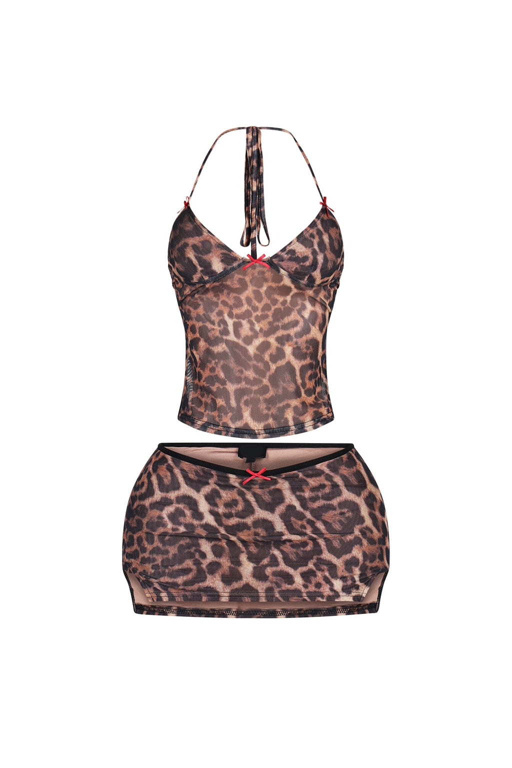 Desea Leopard Mesh Top & Skirt SET